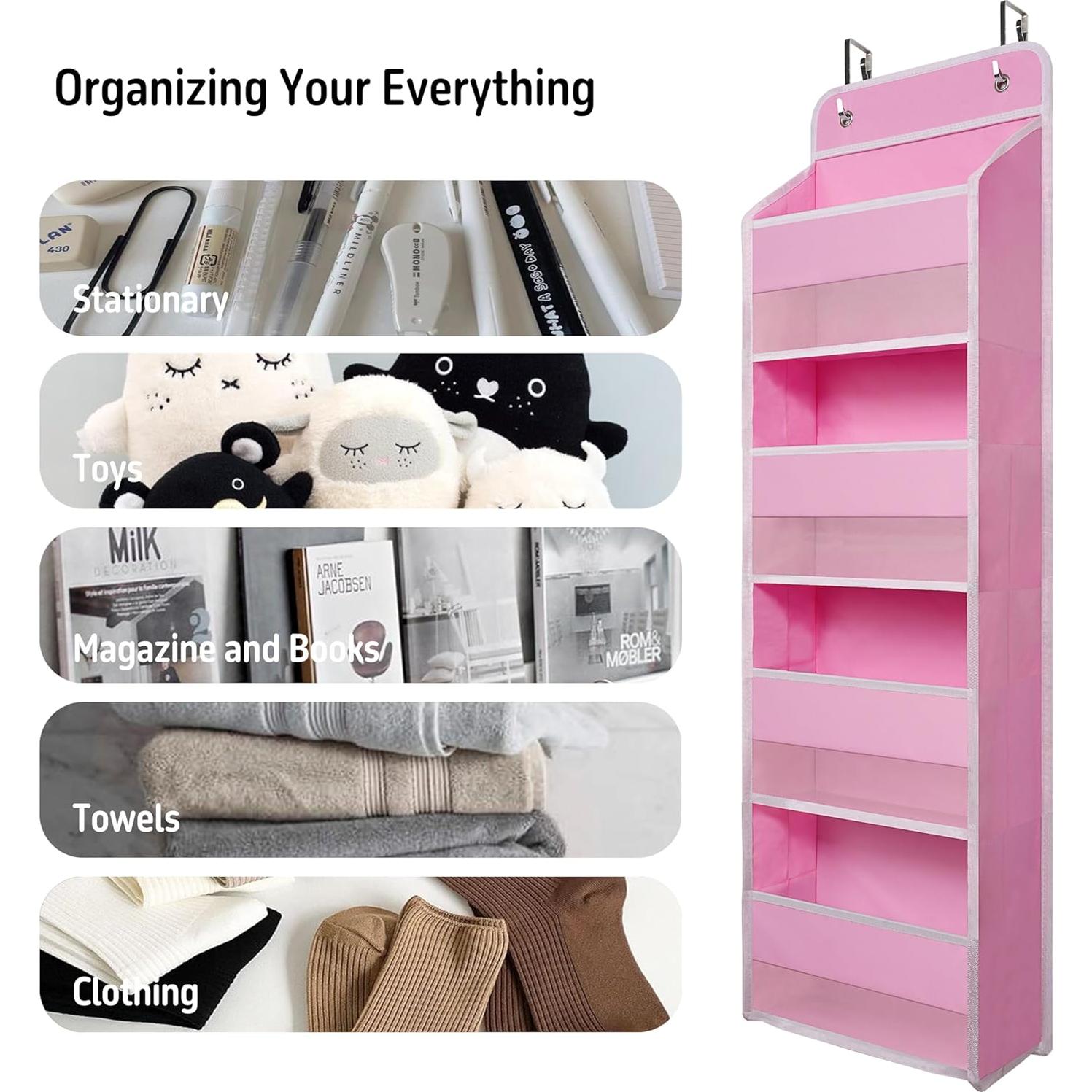 Organizador Colgante Giraffe Creation Rosa 4 Bolsillos 33x14x16.5cm