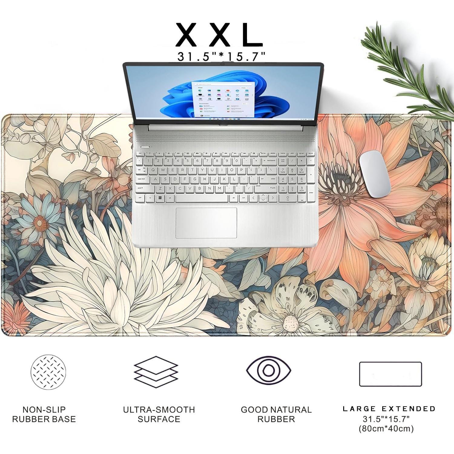 Alfombrilla de Escritorio Grande Nasdalgias 80x40cm Floral Boho
