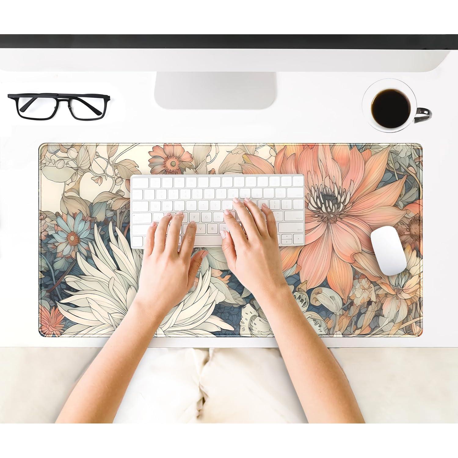 Alfombrilla de Escritorio Grande Nasdalgias 80x40cm Floral Boho