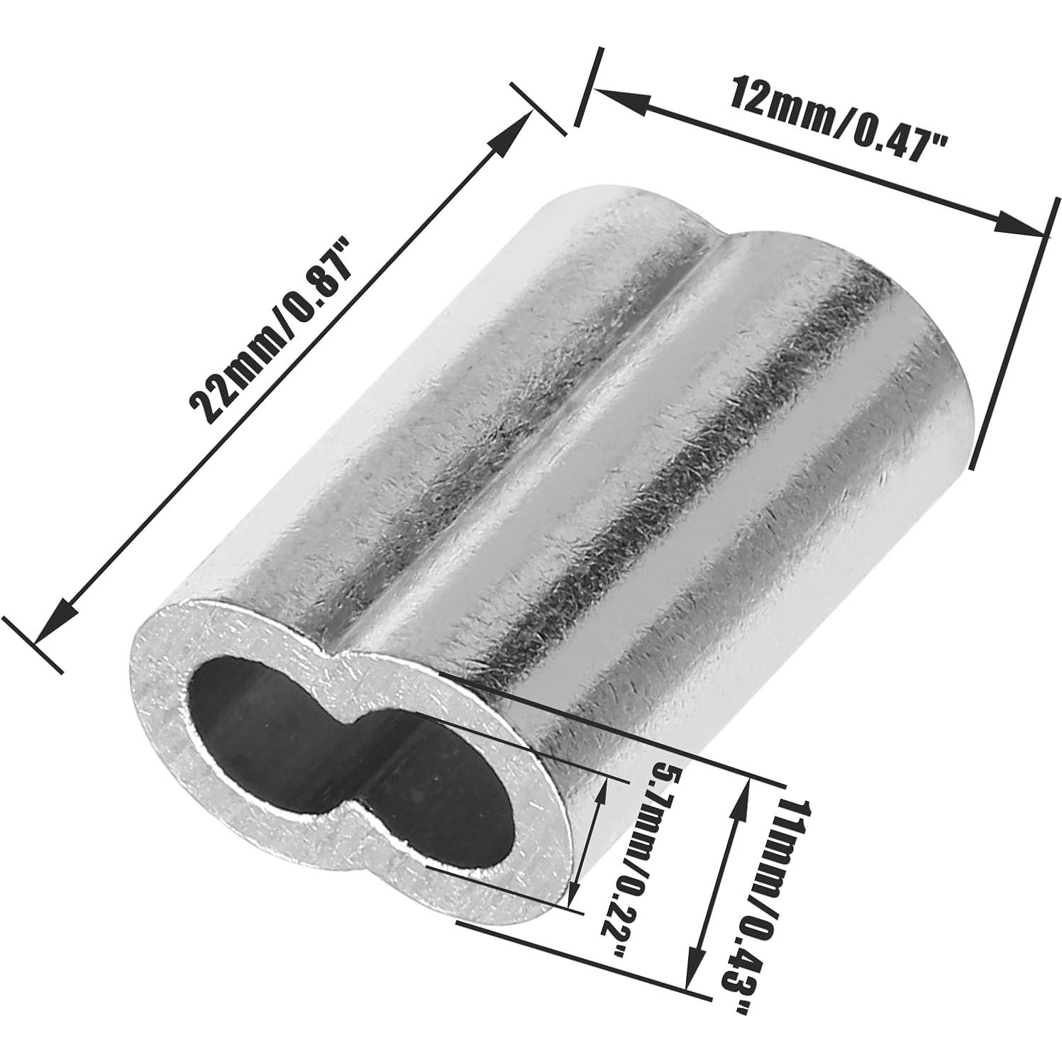 Manga de Bucle de Crimpado de Aluminio Piutouyar 5.3mm - 50 Pcs