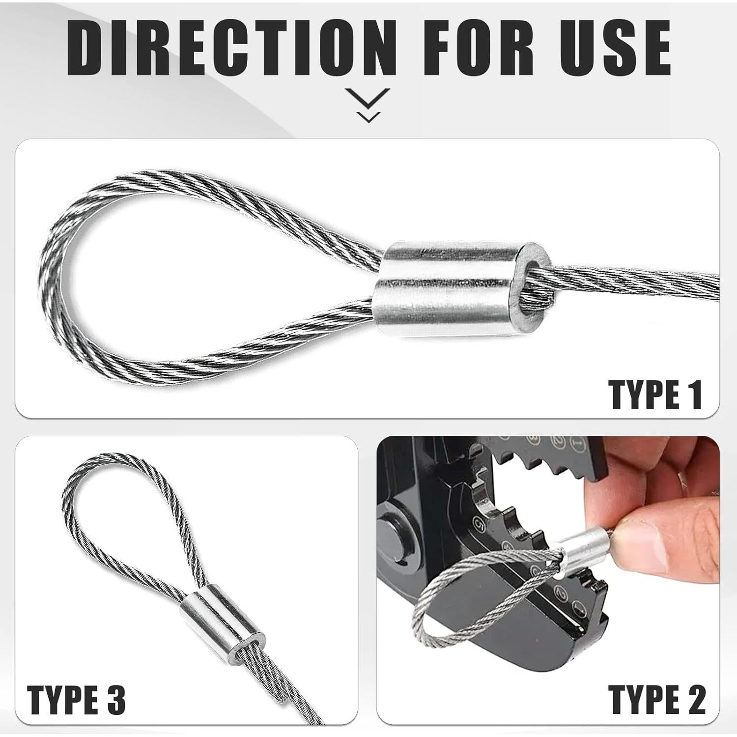 Manga de Bucle de Crimpado de Aluminio Piutouyar 5.3mm - 50 Pcs