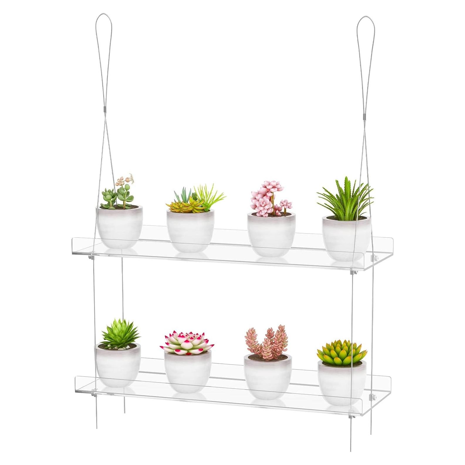 Estante Colgante de Plantas 2 Niveles OtNiap 40.64cm Acrílico