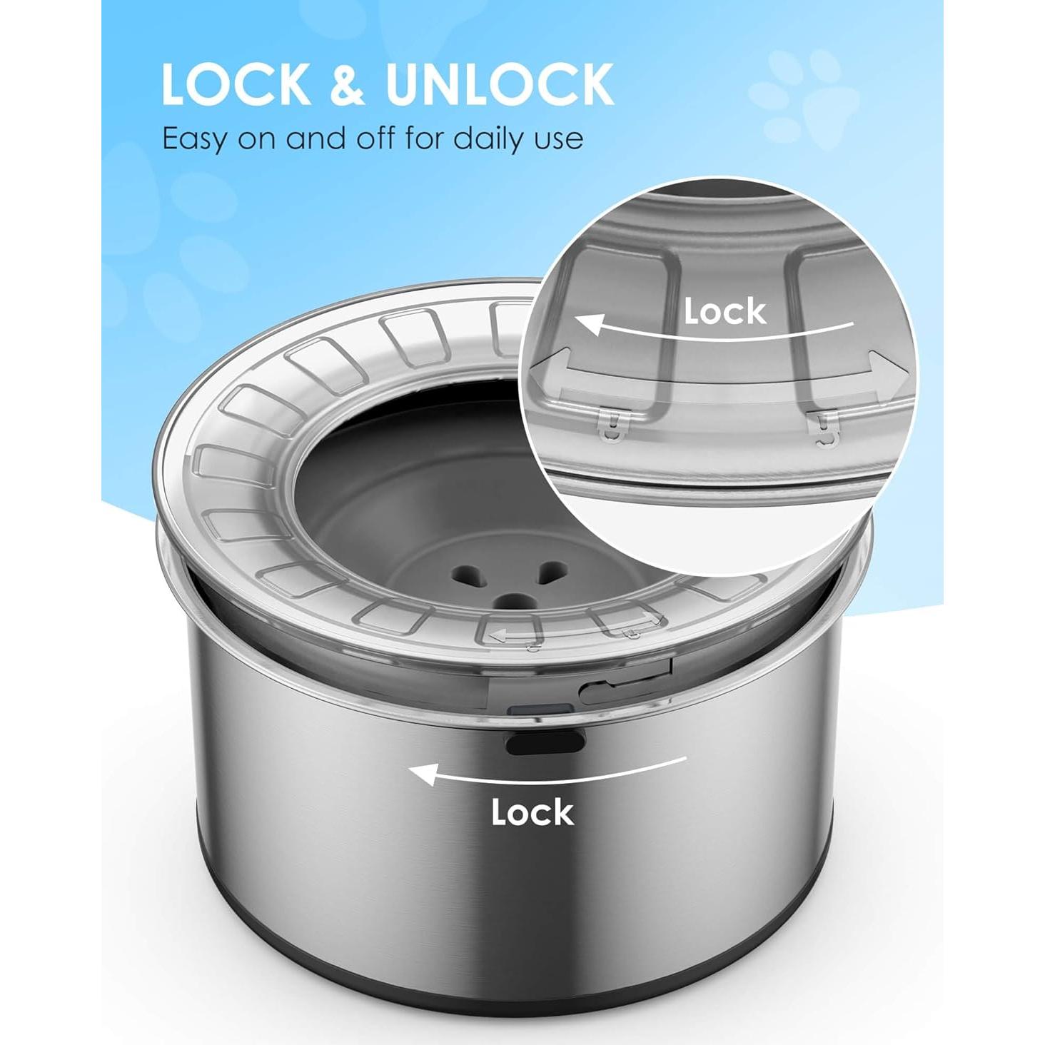 Tazón de Agua para Perros Heouvo 3.8L Antideslizante y Sin Derrames