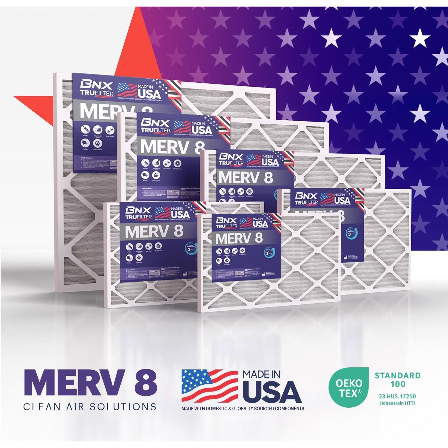 Filtro de Aire BNX MERV 8 20x25x2 (4-Pack) - Electrostático