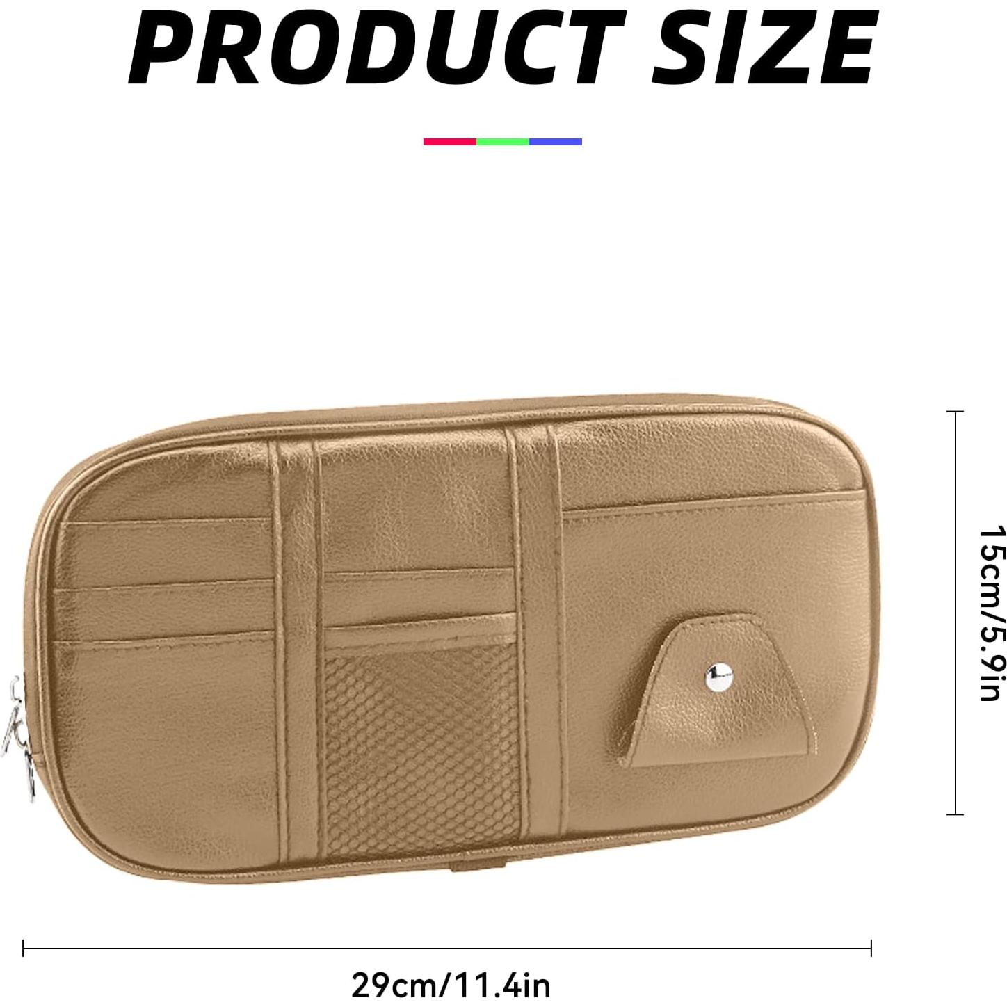 Organizador de Visera de Coche Couslcd Beige con Bolsillos