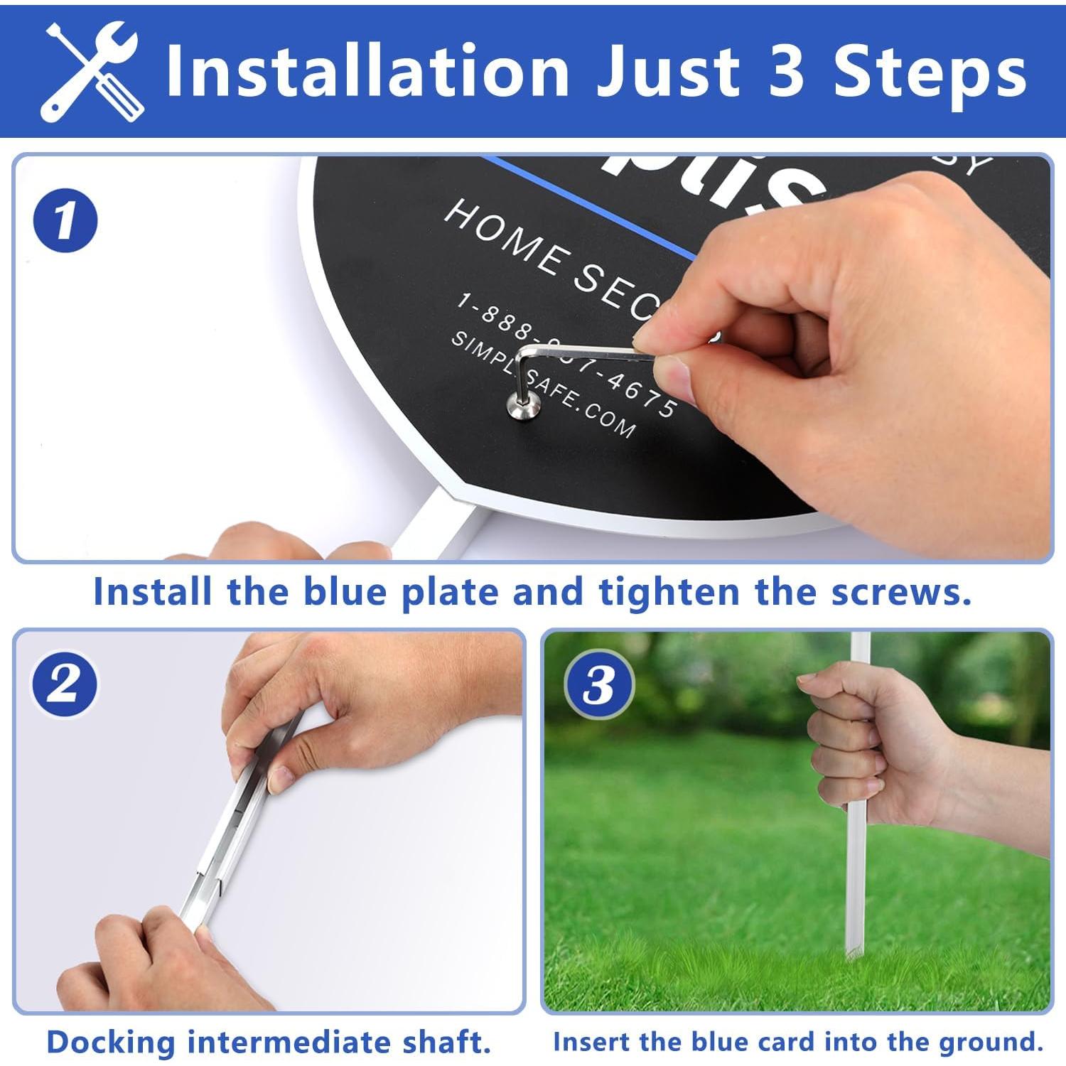 Cartel de Jardín SimpliSafe con 6 Calcomanías de Seguridad