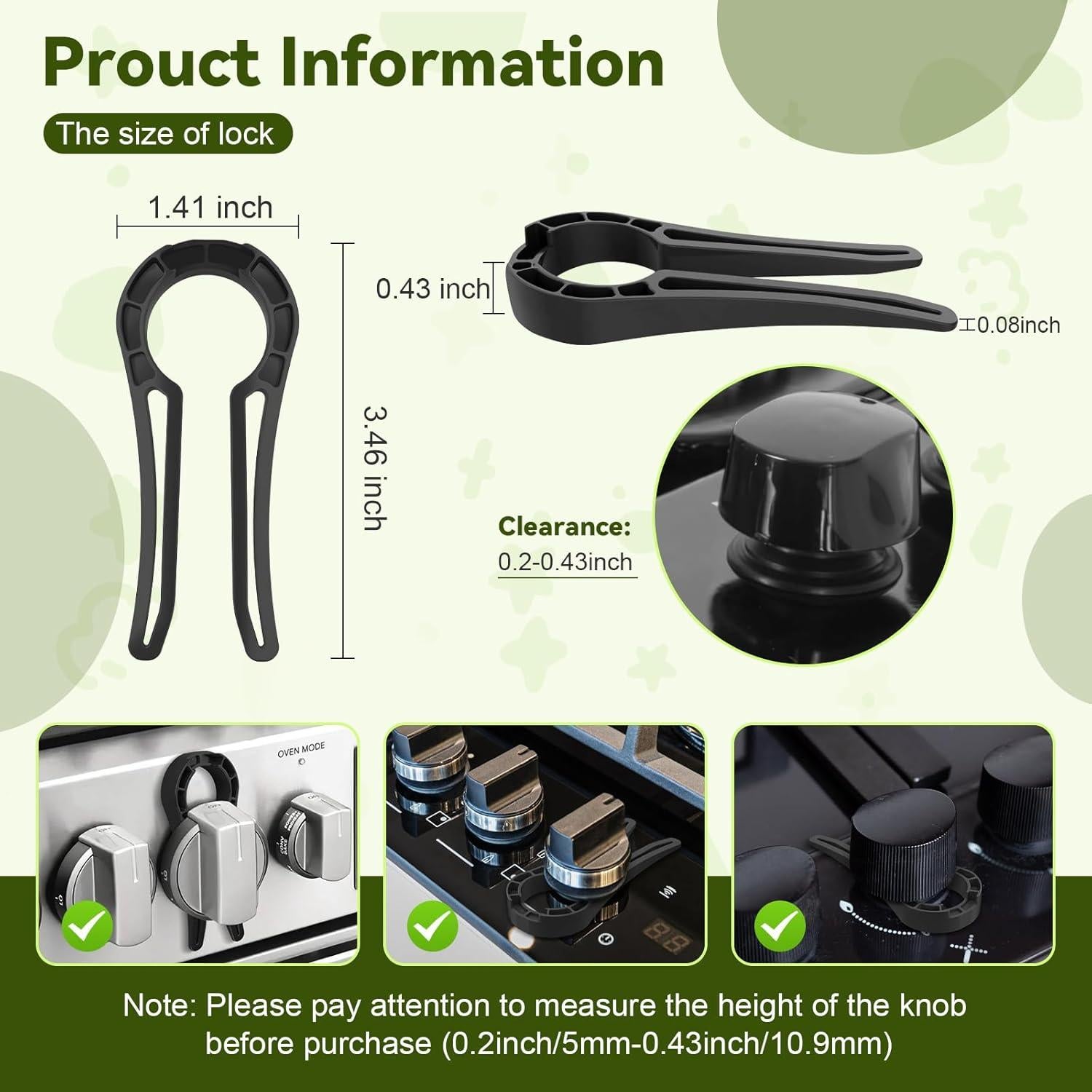 Bloqueos de Perillas de Estufa a Prueba de Bebés - 5 Unidades