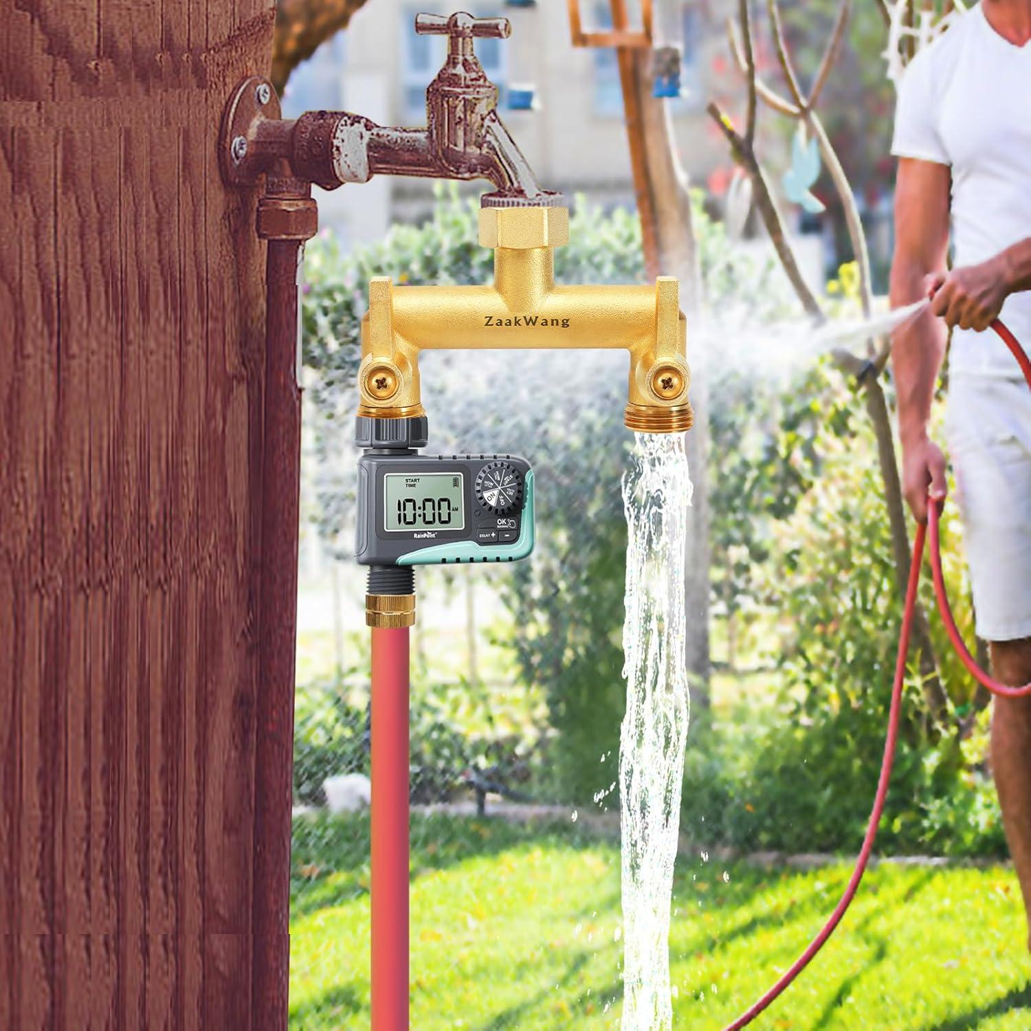 Divisor de Manguera de Jardín ZaakWang Doble Vía Latón 19 mm