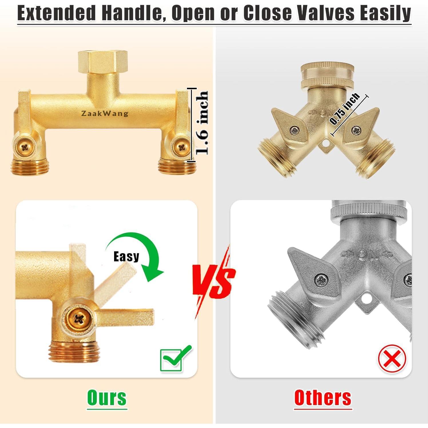 Divisor de Manguera de Jardín ZaakWang Doble Vía Latón 19 mm