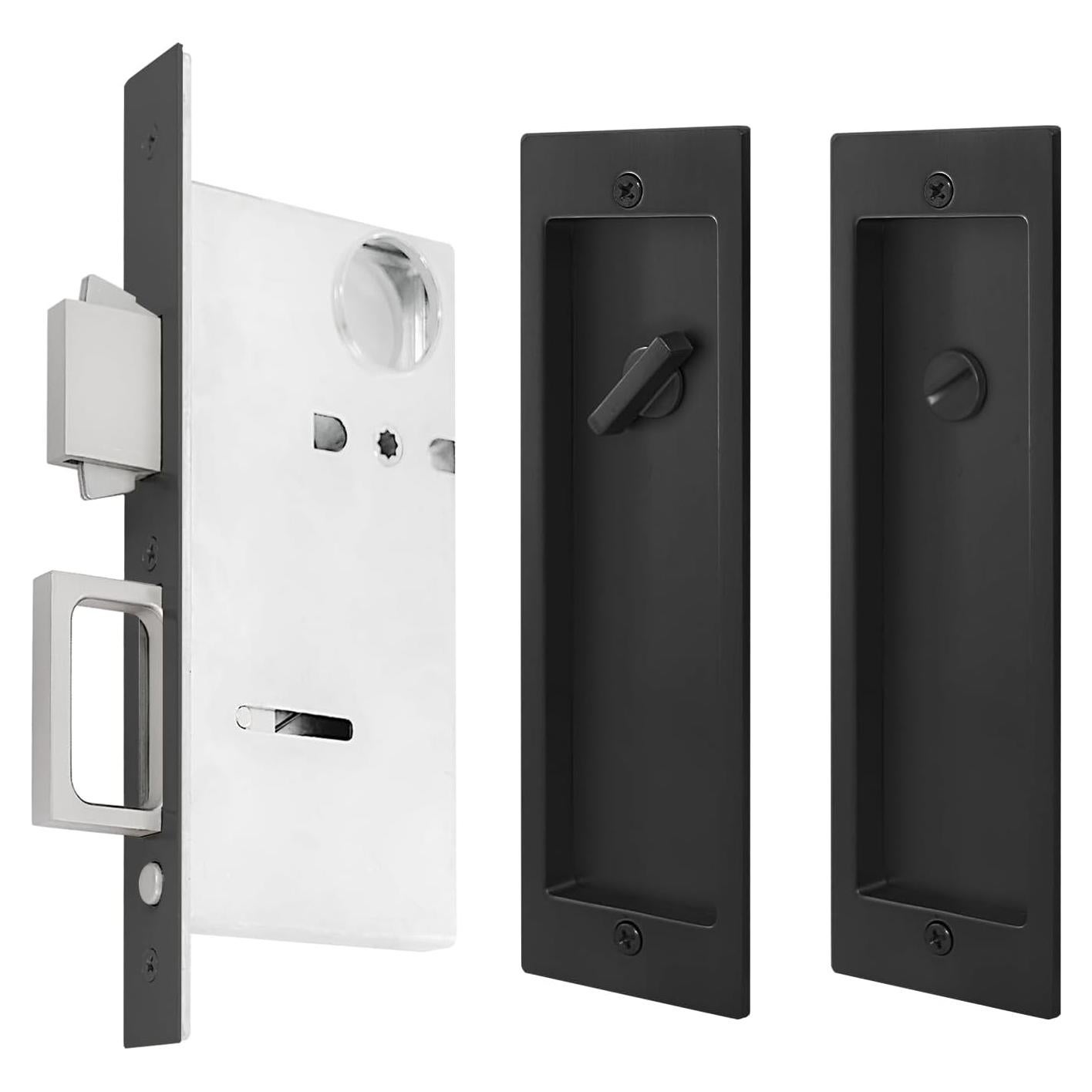 Cerradura de Puerta Corredera SENHARVEST - Sin Llave, Negro