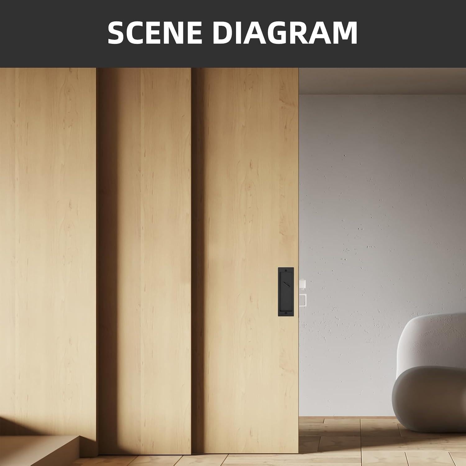 Cerradura de Puerta Corredera SENHARVEST - Sin Llave, Negro