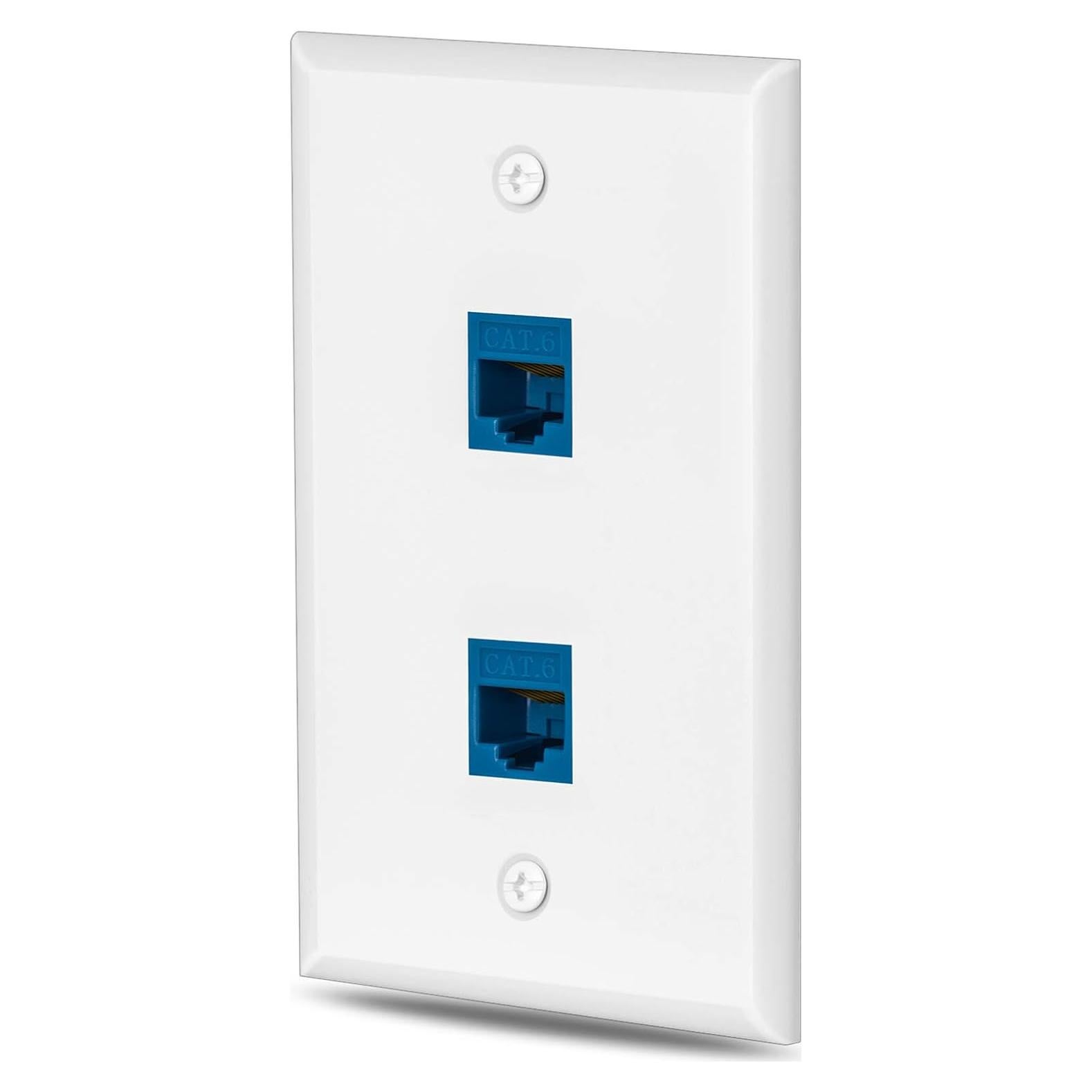 Placa de Pared Ethernet Cat6 MiaoYfei 2 Puertos Azul