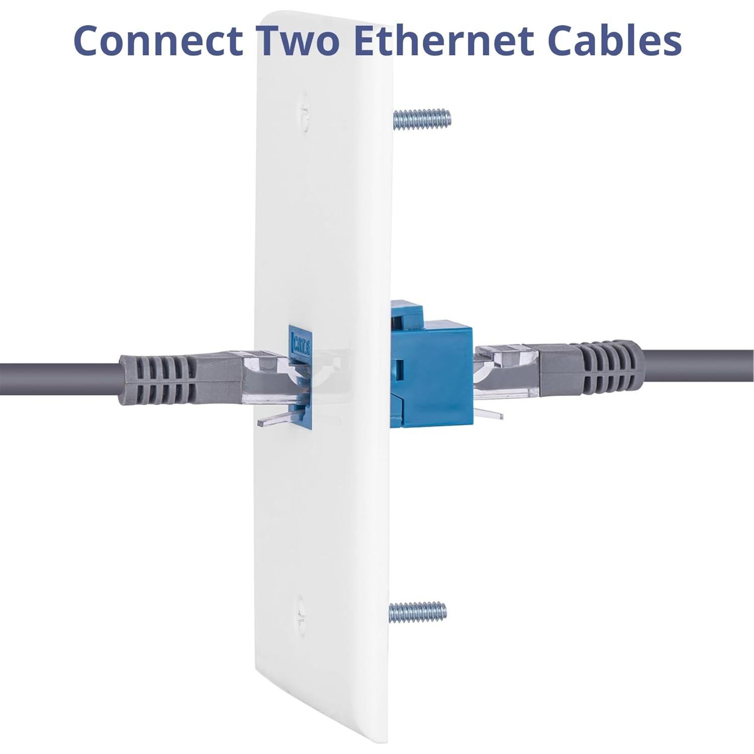 Placa de Pared Ethernet Cat6 MiaoYfei 2 Puertos Azul