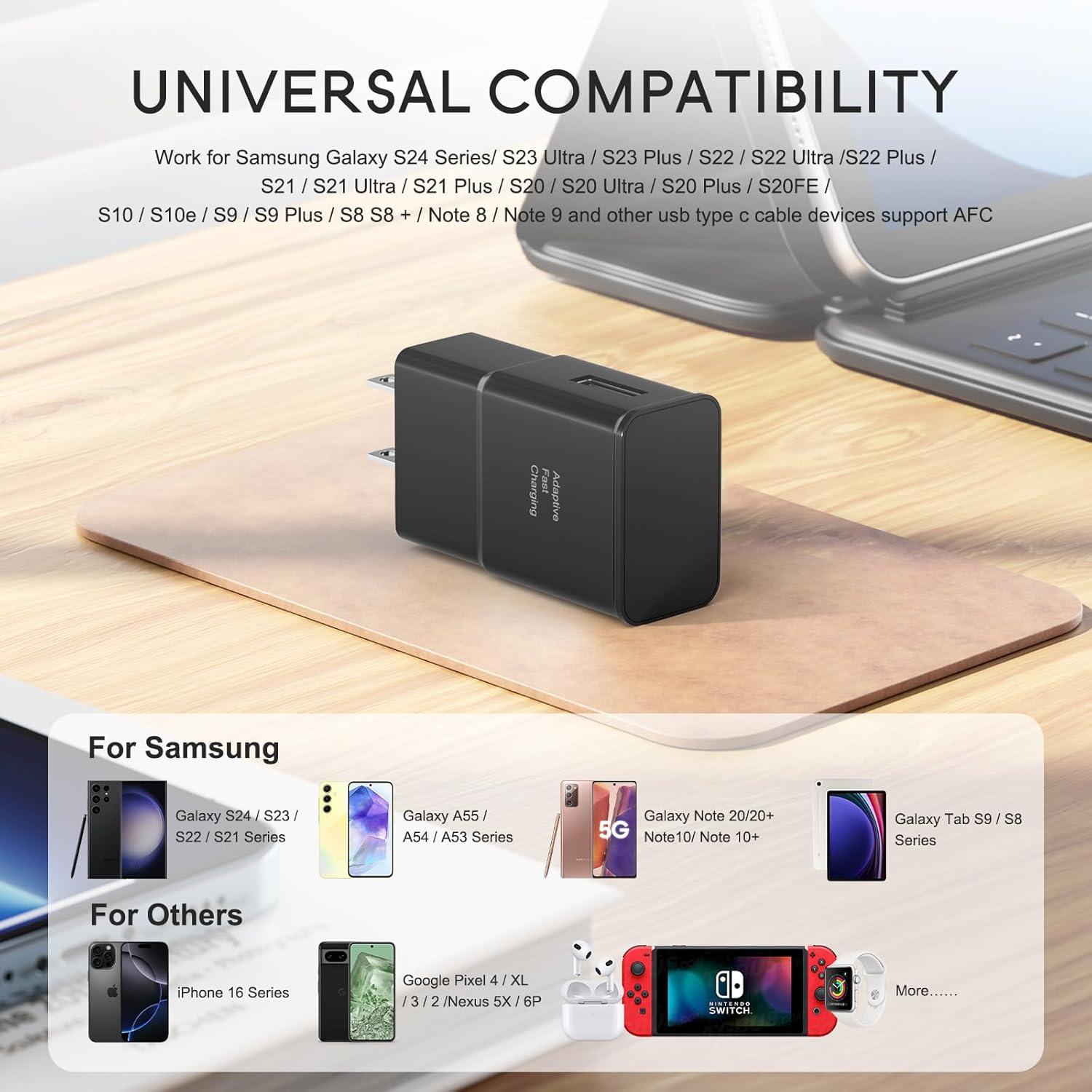 Cargador de pared rápido adaptativo Samsung 18W negro