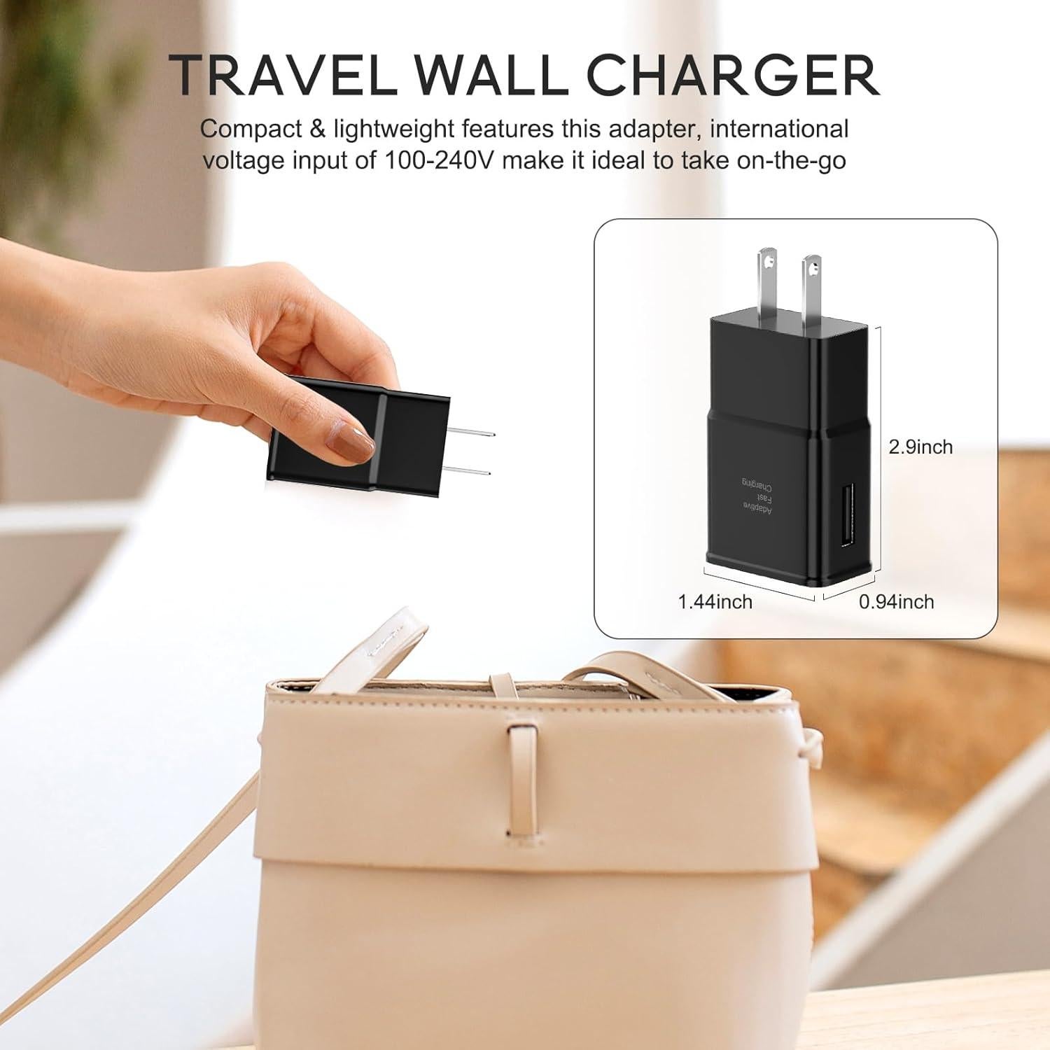 Cargador de pared rápido adaptativo Samsung 18W negro