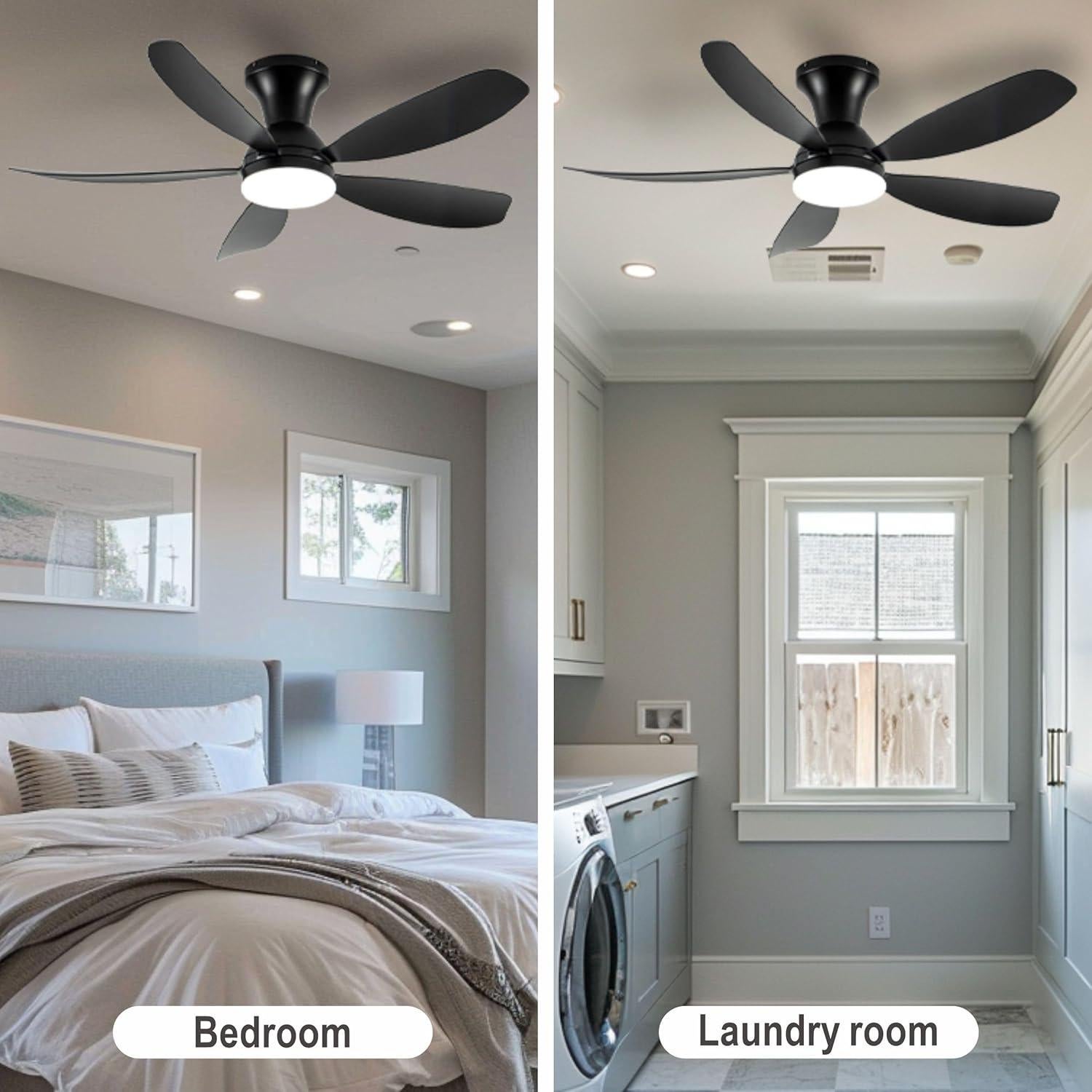 Ventilador de Techo OURSTAR 38" Negro con Luces LED y Control Remoto