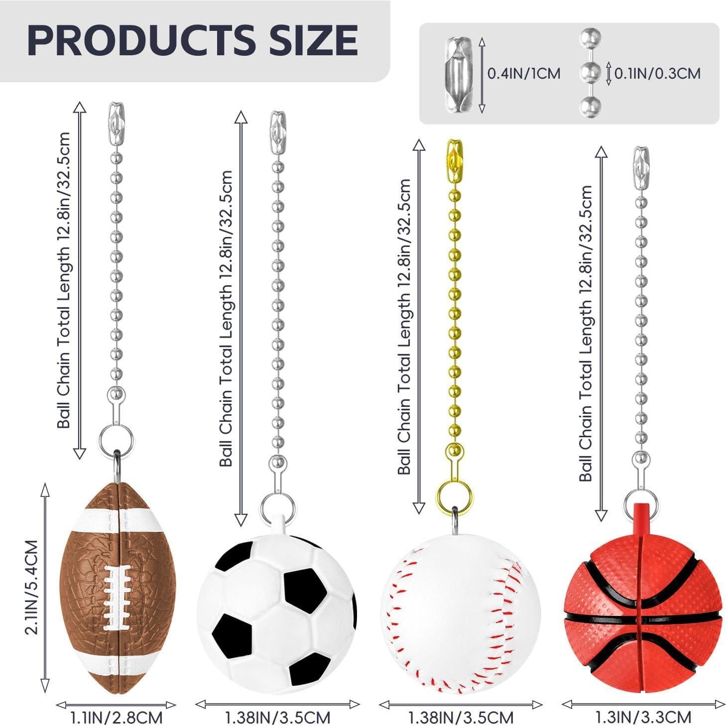 Cadenas de Tirar Decorativas SHIFANQI para Ventilador de Techo - 4 Piezas de 30.48 cm