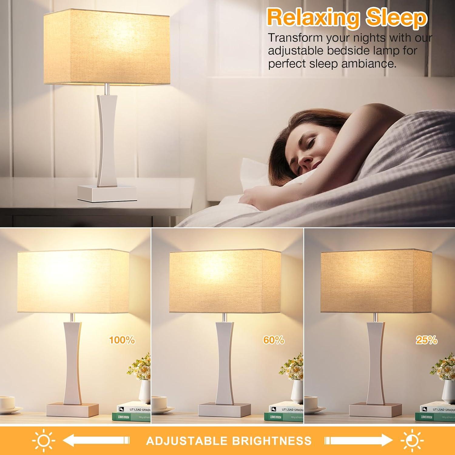 Juego de 2 Lámparas de Mesa Táctiles Seealle con USB C+A