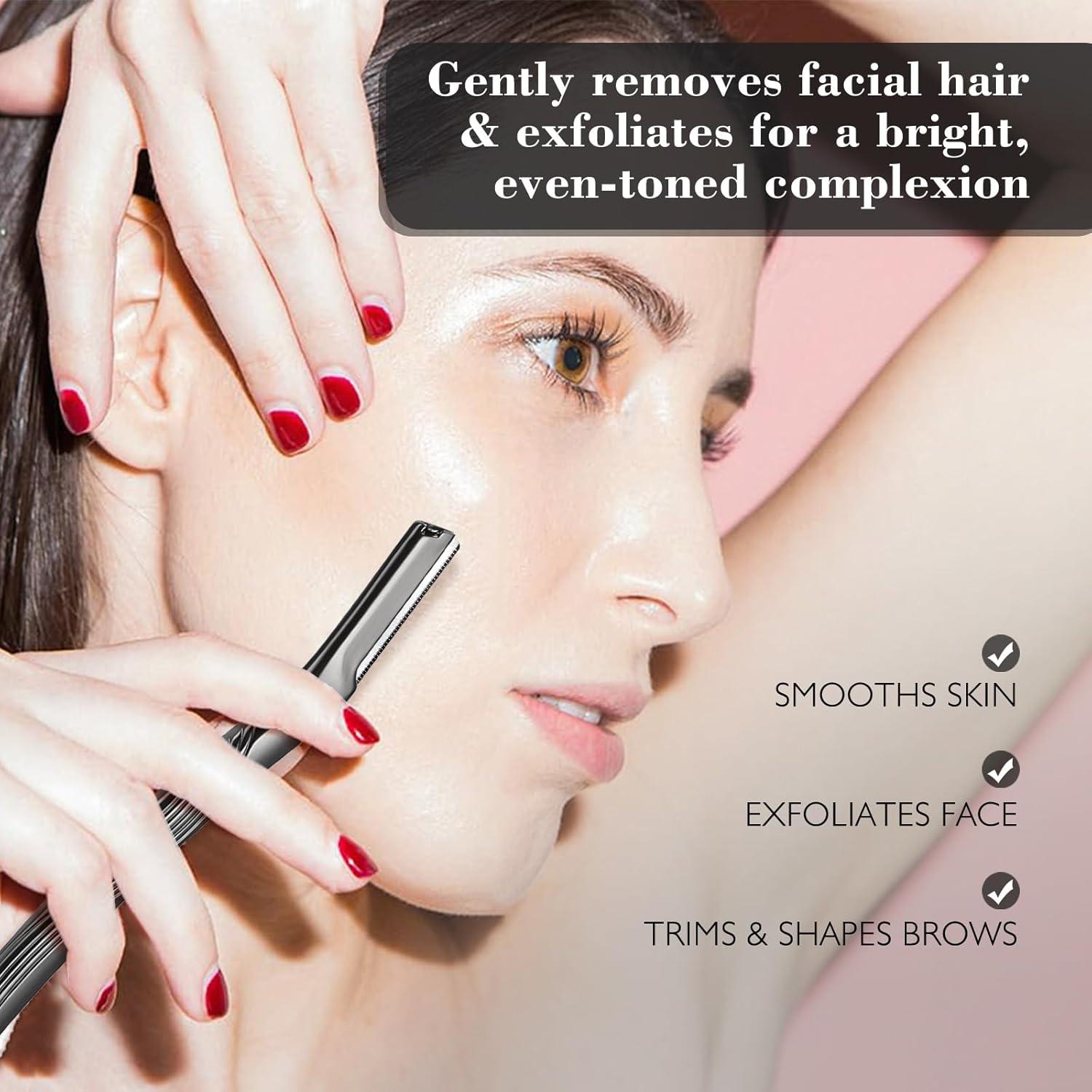 Afeitadora Facial EROWZOLA Dermaplaning Negro con 6 Cuchillas