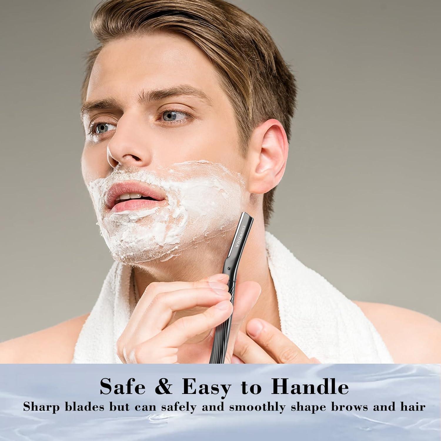 Afeitadora Facial EROWZOLA Dermaplaning Negro con 6 Cuchillas