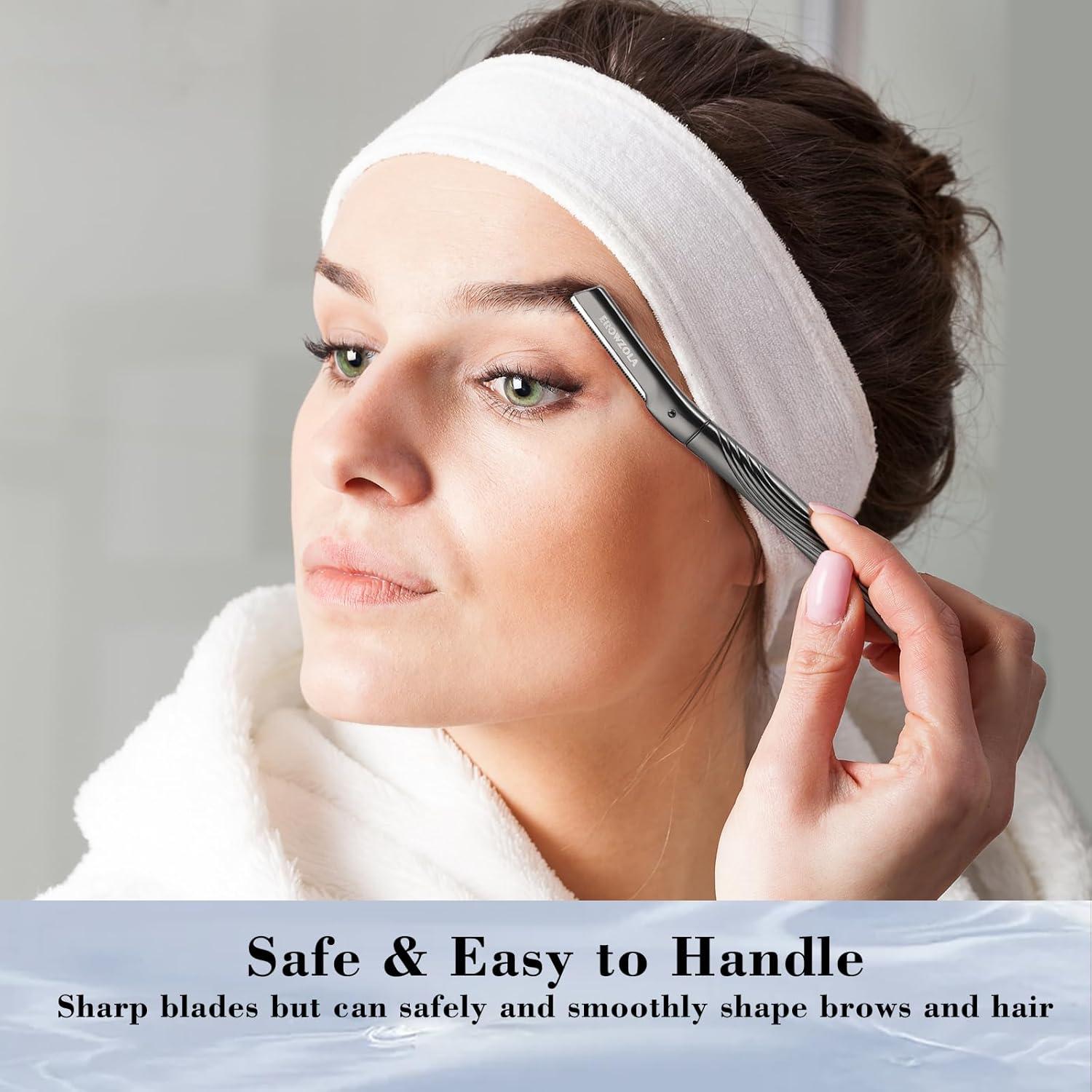 Afeitadora Facial EROWZOLA Dermaplaning Negro con 6 Cuchillas