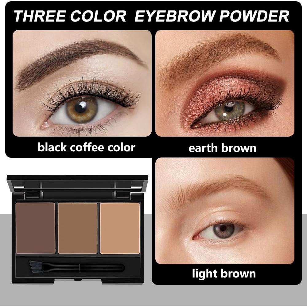 Kit de Polvo para Cejas CAKAILA 3 Tonos Impermeable 32g