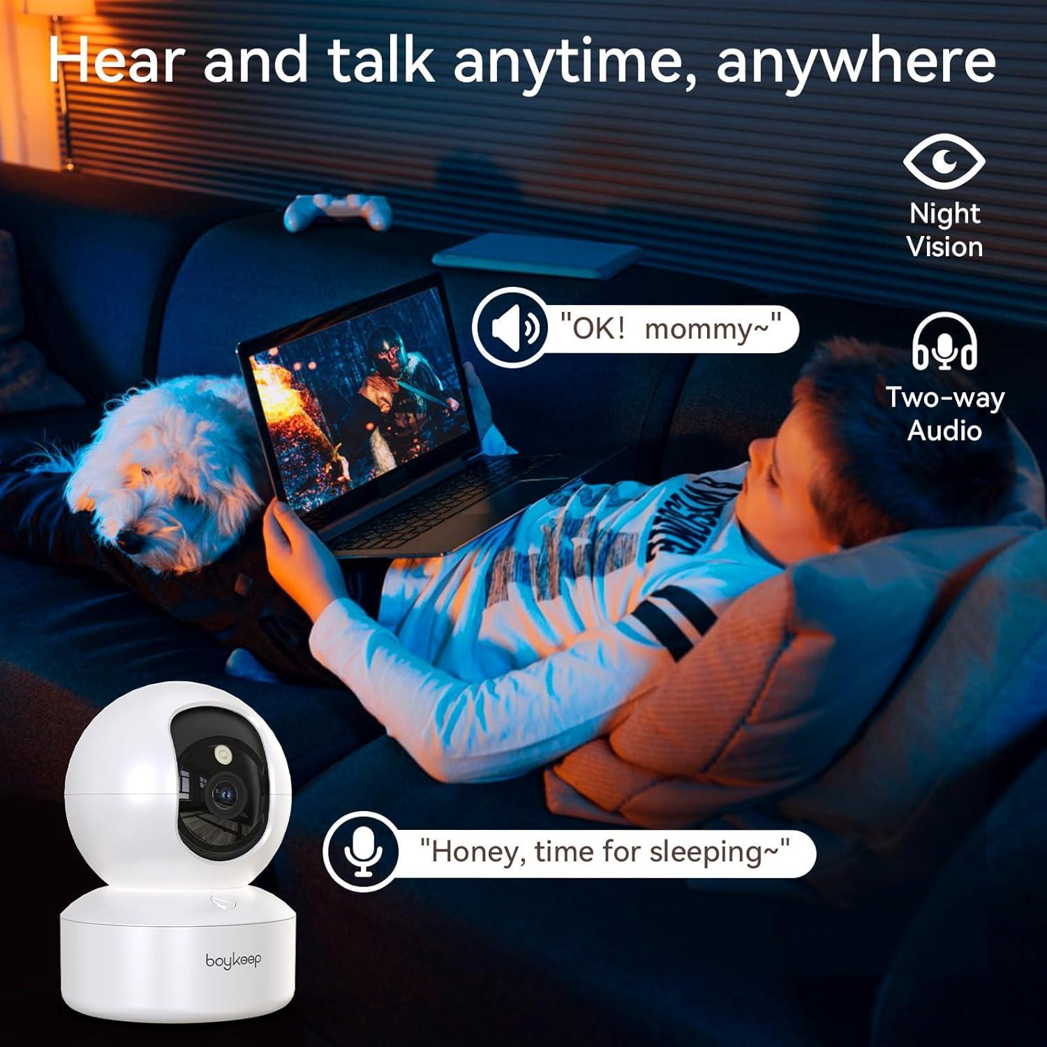 Cámara de Seguridad Interior Boykeep K30 2K 360° WiFi