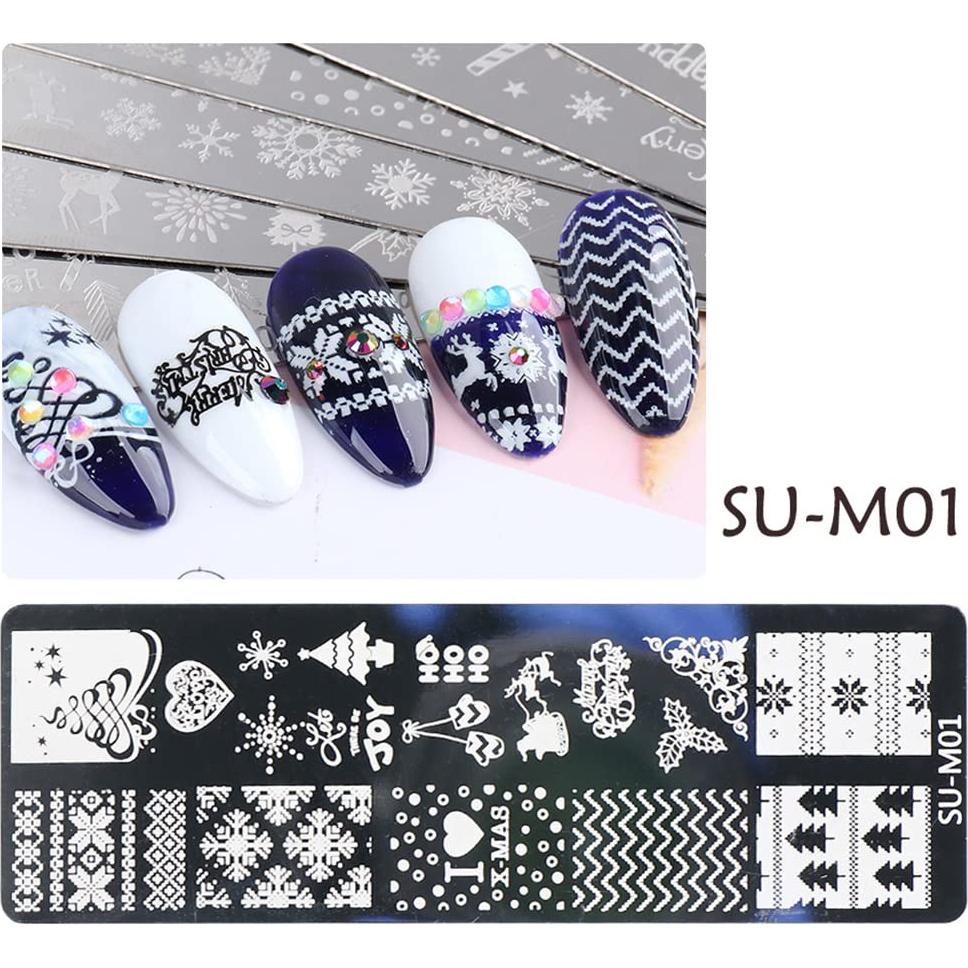 Kit de Estampado de Uñas Huamei Navidad 6 Piezas