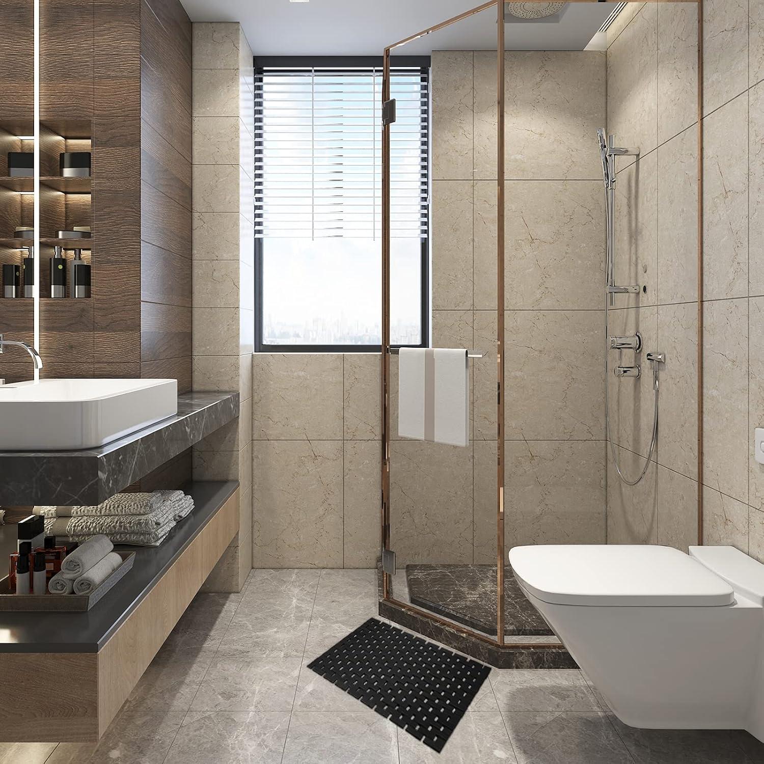 Alfombra de Baño de Bambú Fovlaurs 40x60 cm Antideslizante