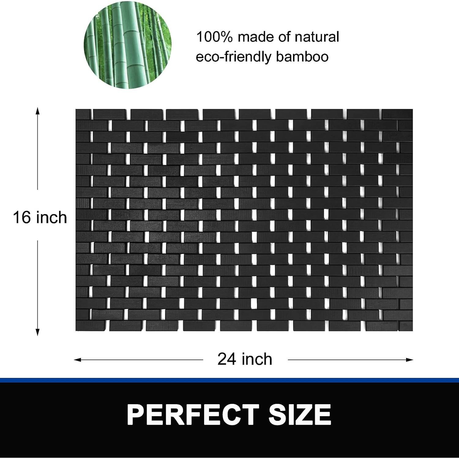 Alfombra de Baño de Bambú Fovlaurs 40x60 cm Antideslizante