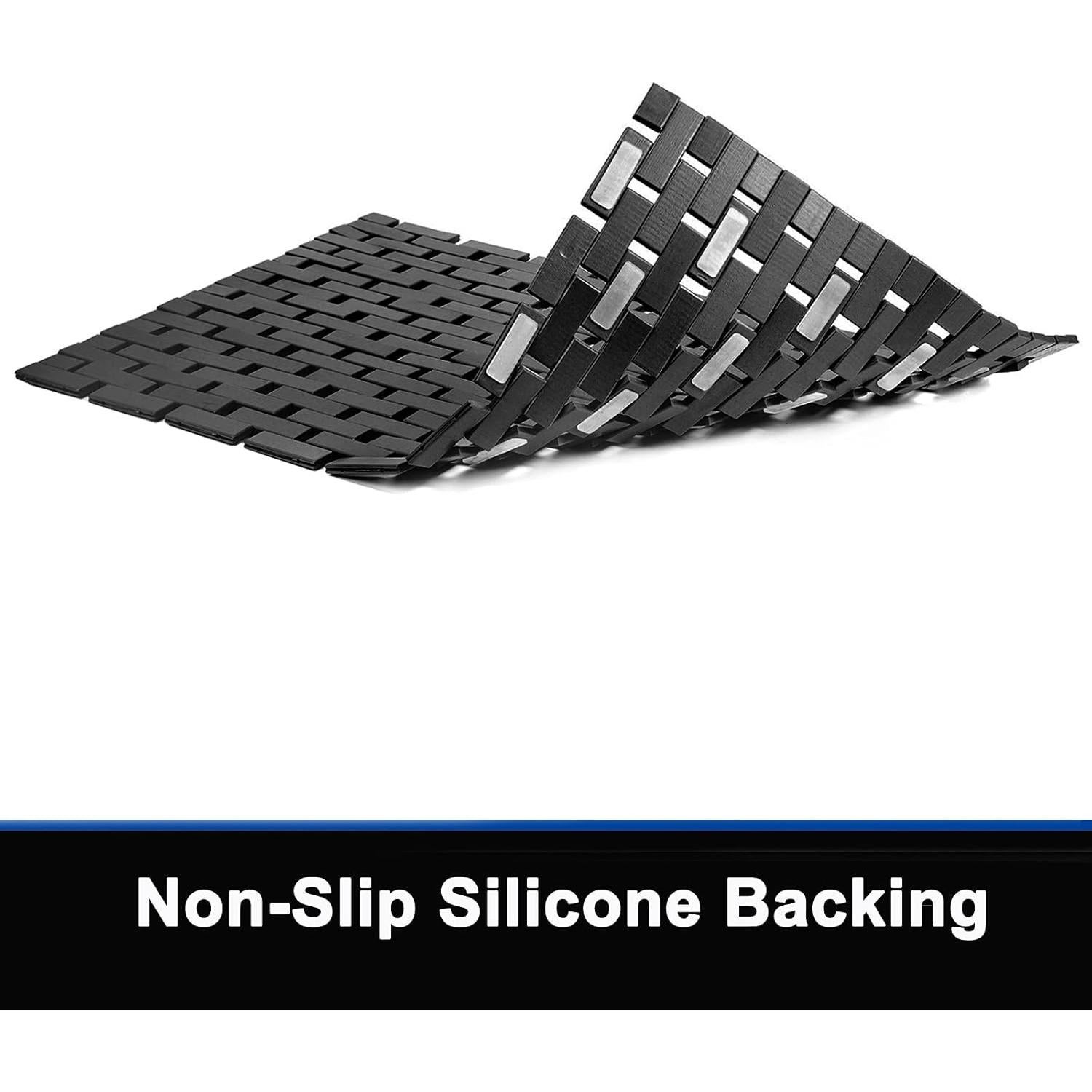 Alfombra de Baño de Bambú Fovlaurs 40x60 cm Antideslizante