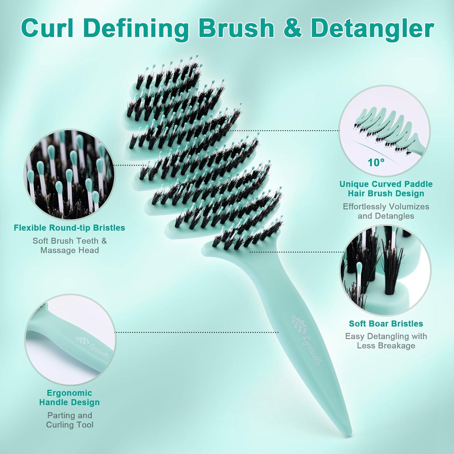 Cepillo de Cabello Lynnieëlle Aqua - Desenredante Ergonómico