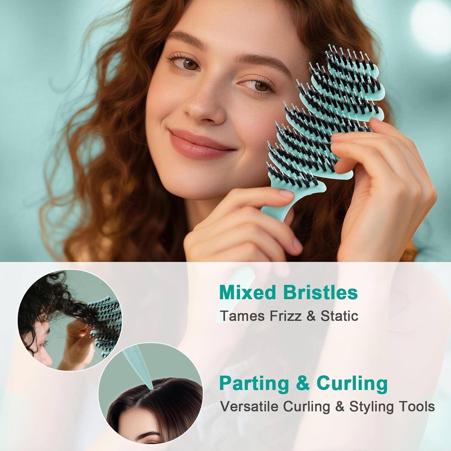 Cepillo de Cabello Lynnieëlle Aqua - Desenredante Ergonómico