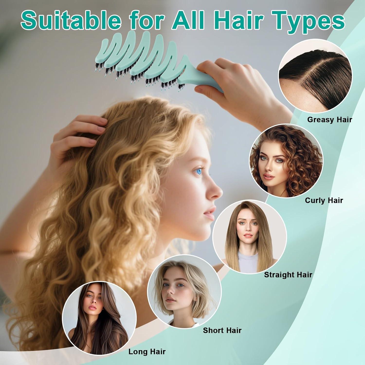 Cepillo de Cabello Lynnieëlle Aqua - Desenredante Ergonómico