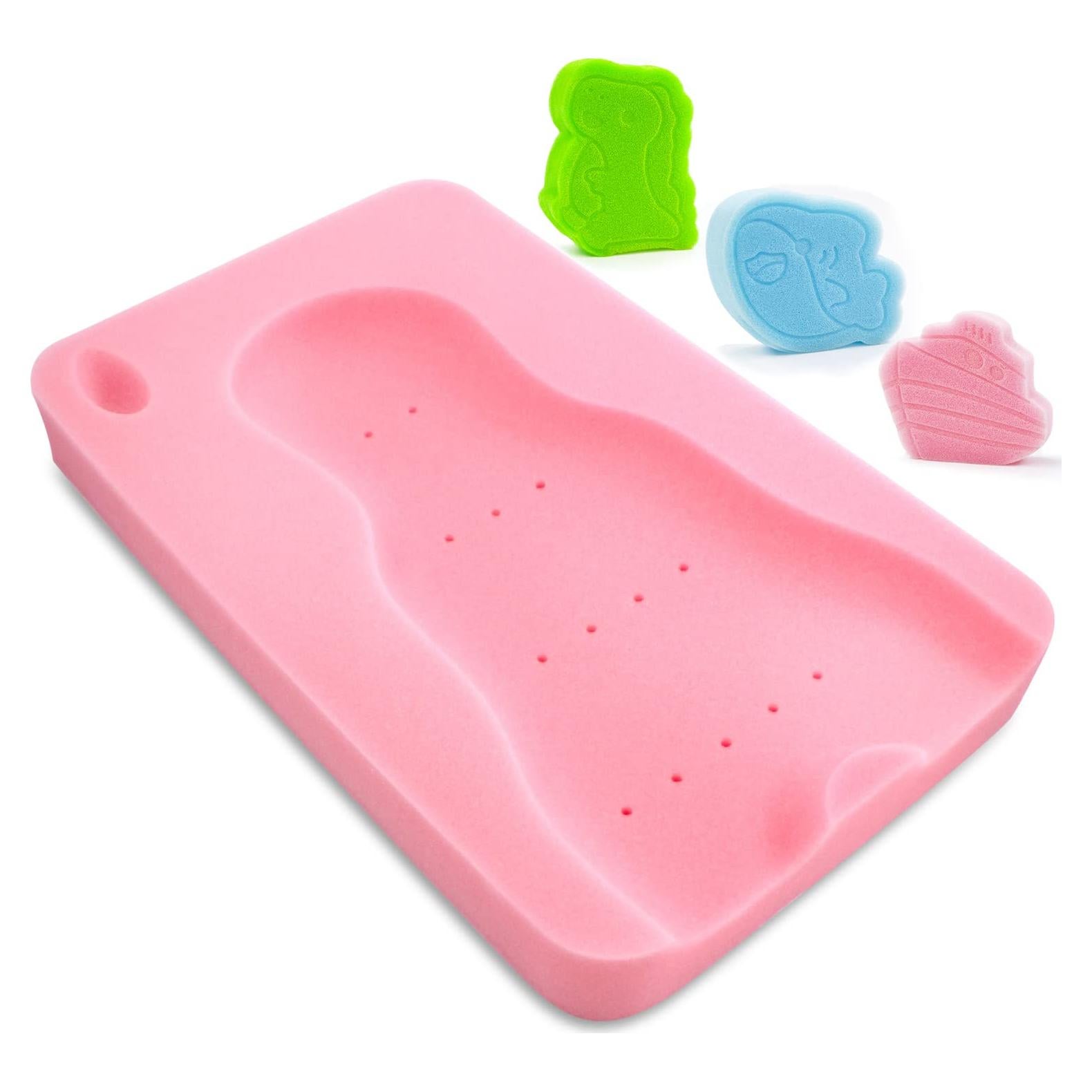 Esponja de Baño para Bebés HALLO Rosa 49x31cm Suave y Antideslizante