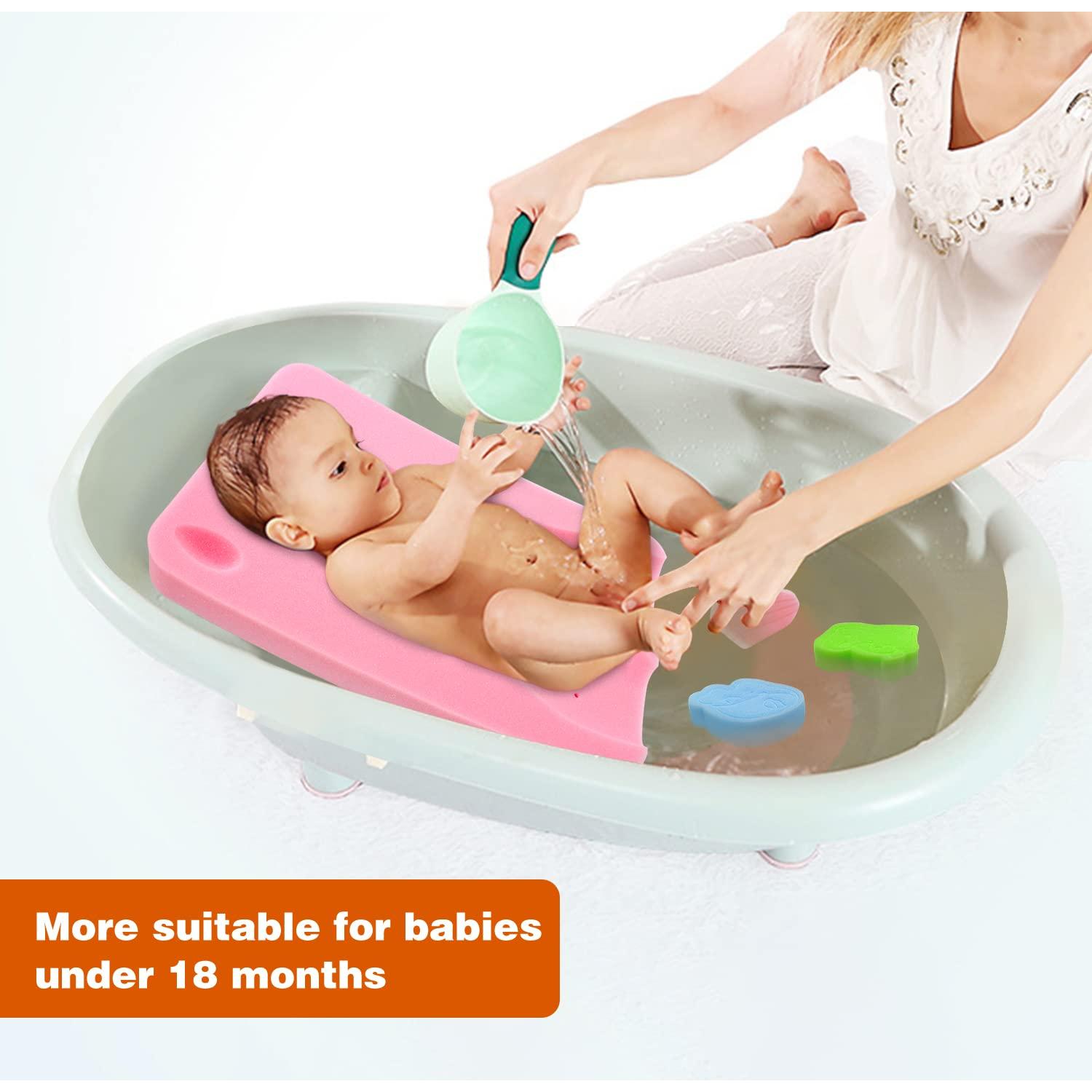 Esponja de Baño para Bebés HALLO Rosa 49x31cm Suave y Antideslizante