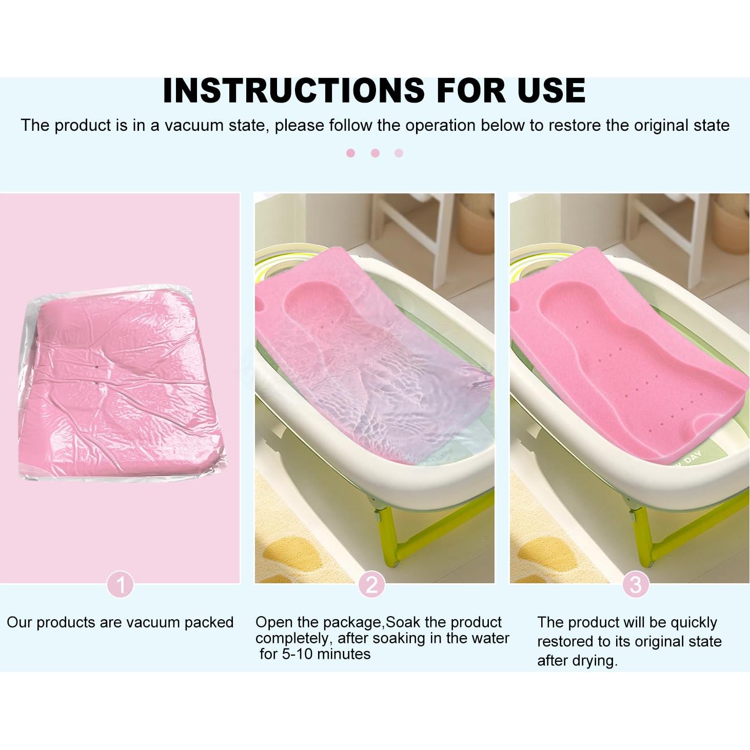 Esponja de Baño para Bebés HALLO Rosa 49x31cm Suave y Antideslizante