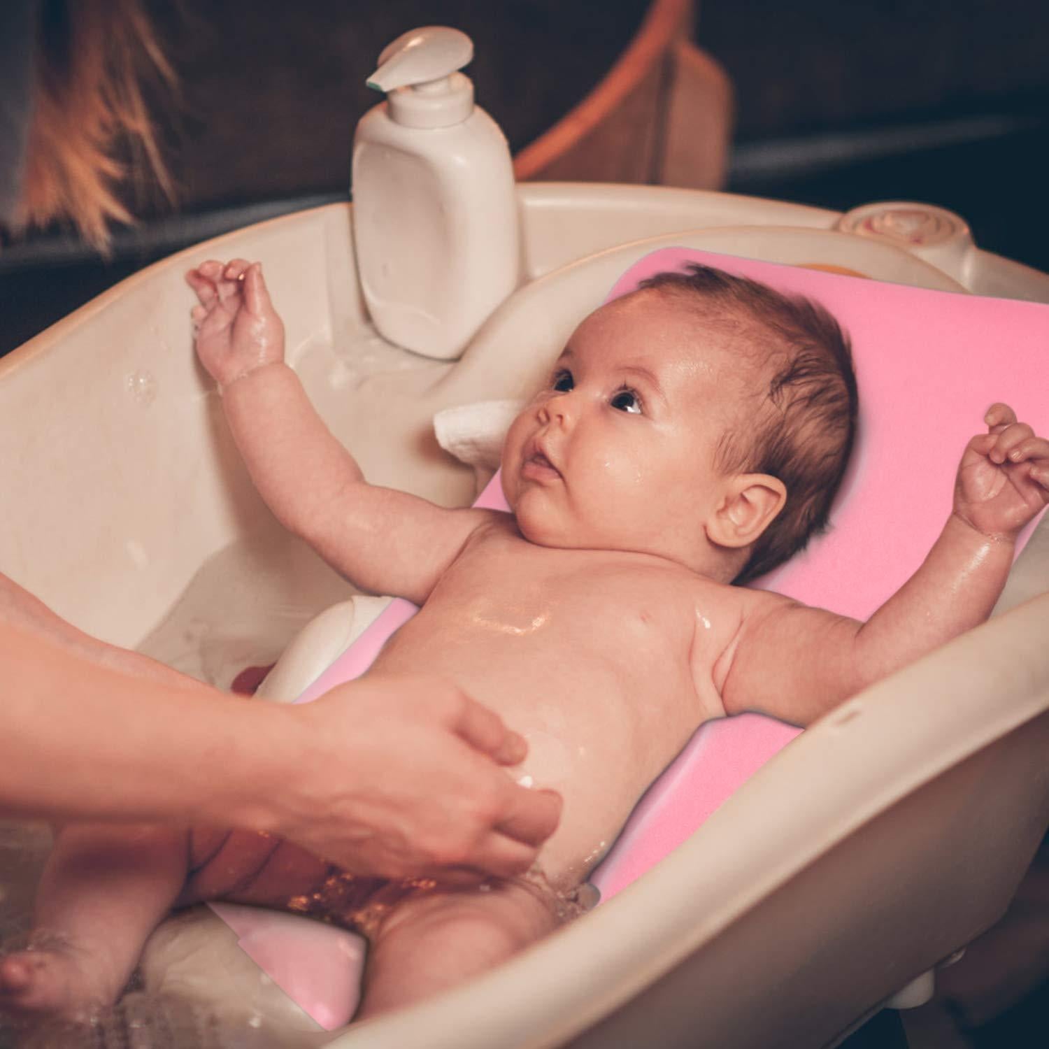 Esponja de Baño para Bebés HALLO Rosa 49x31cm Suave y Antideslizante