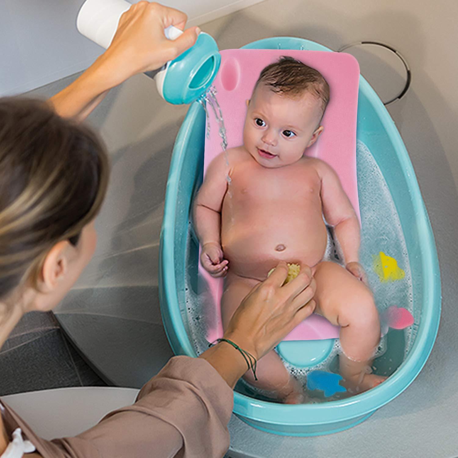 Esponja de Baño para Bebés HALLO Rosa 49x31cm Suave y Antideslizante