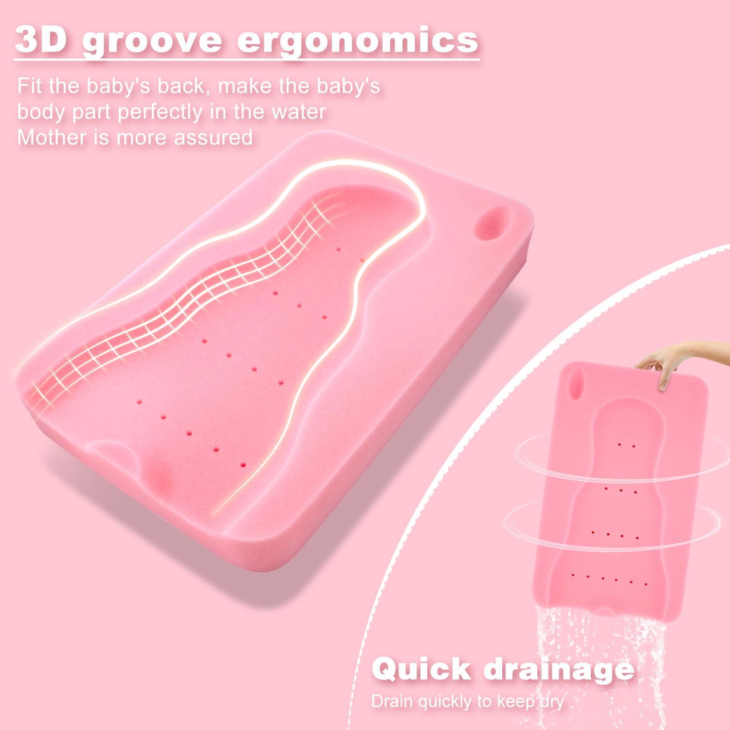 Esponja de Baño para Bebés HALLO Rosa 49x31cm Suave y Antideslizante