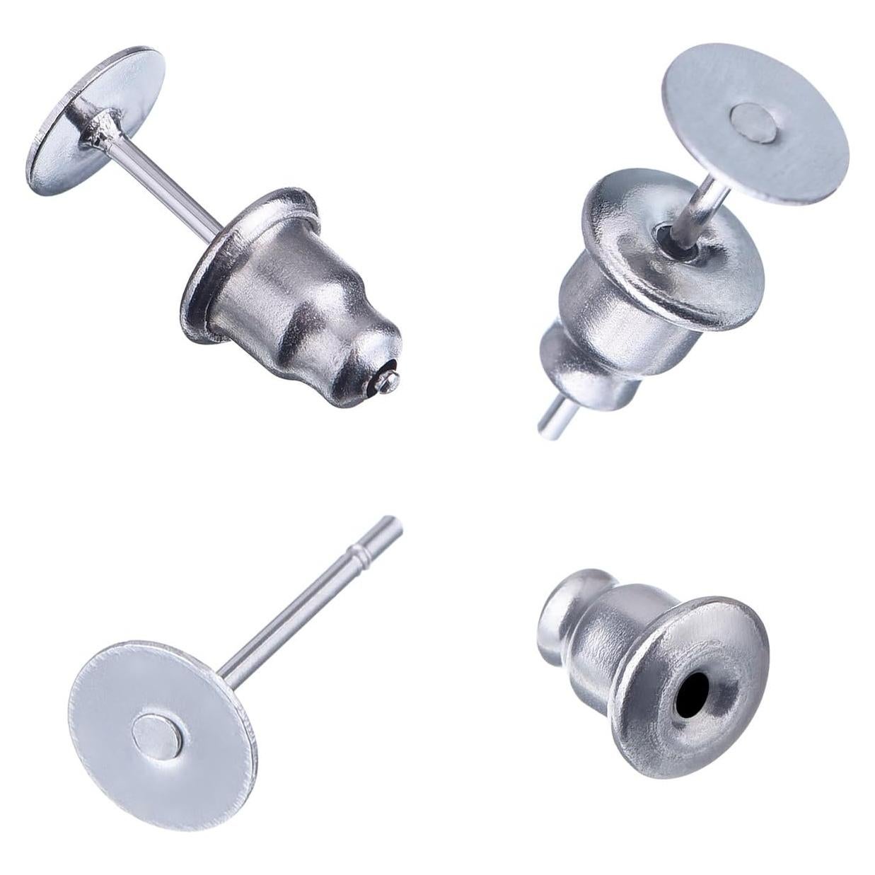 100 Piezas de Pendientes de Acero Inoxidable Outus Plata