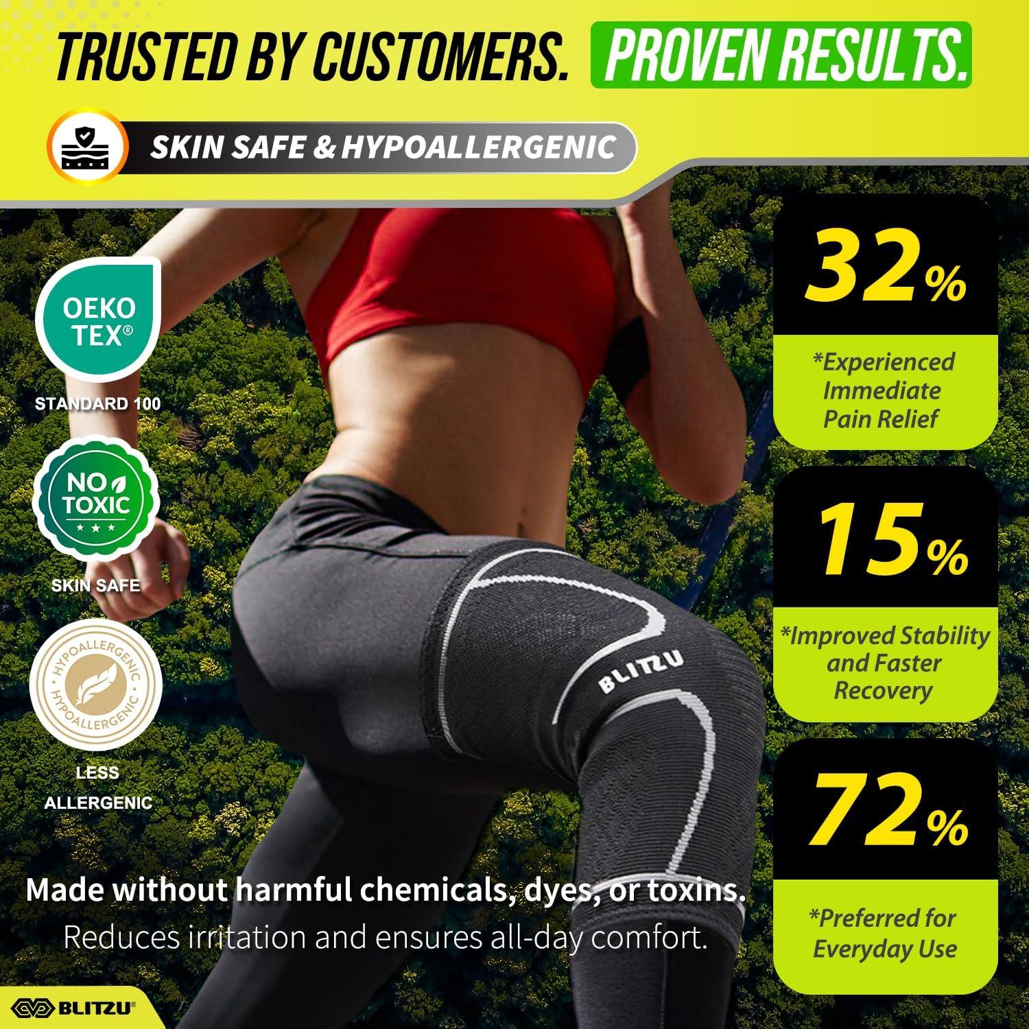 Faja de Compresión para Rodilla BLITZU Beige - Unisex, 1 Par