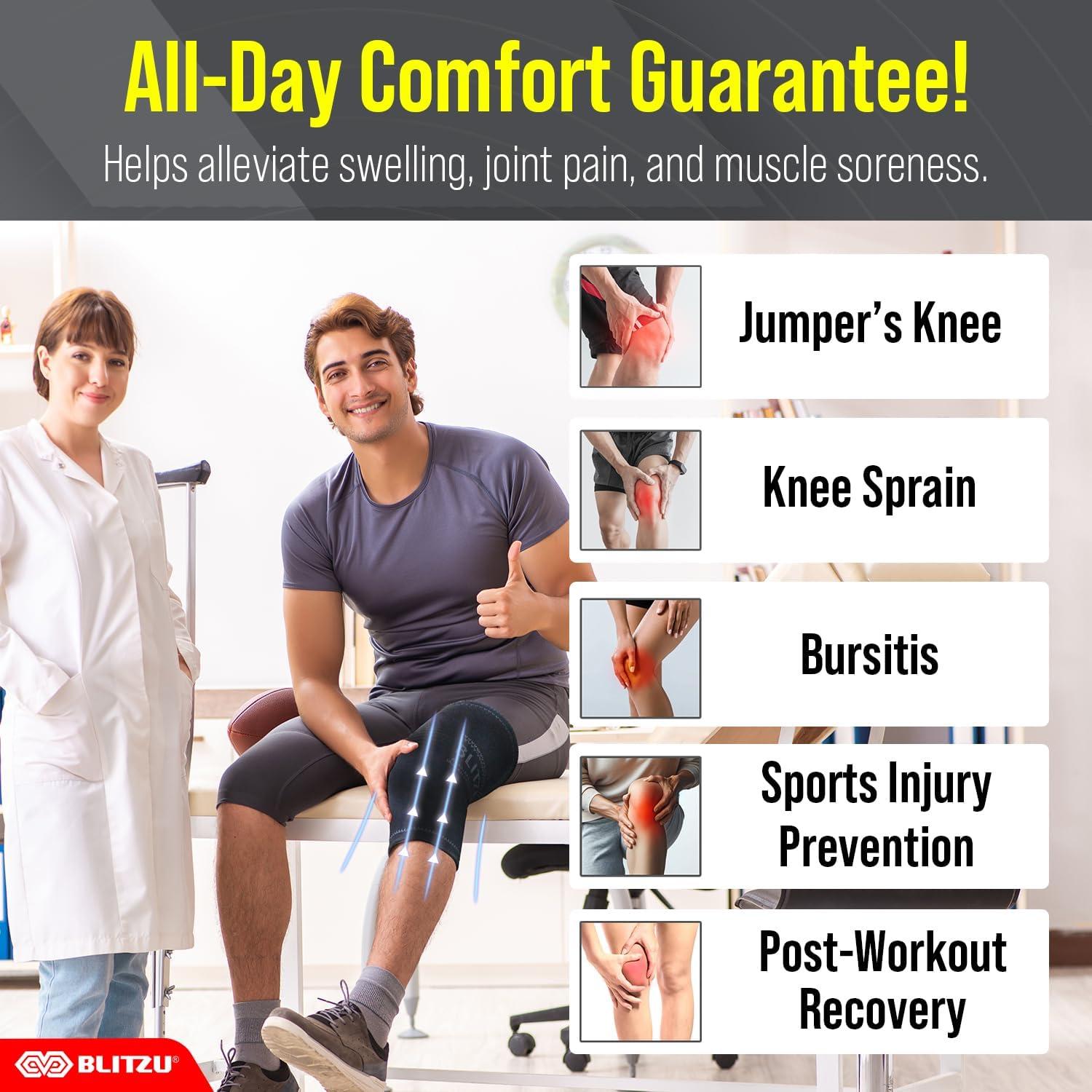 Faja de Compresión para Rodilla BLITZU Beige - Unisex, 1 Par