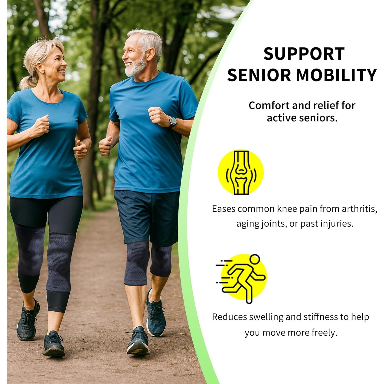 Faja de Compresión para Rodilla BLITZU Beige - Unisex, 1 Par