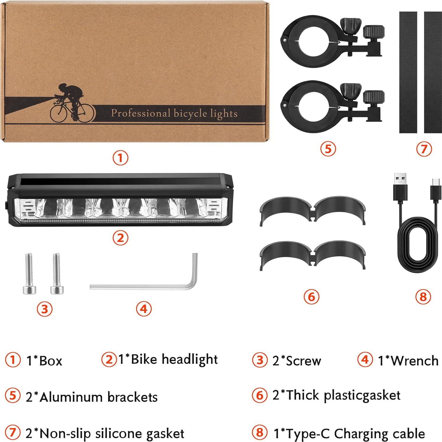Luz de Bicicleta LED Mooyude US-610-001 Recargable USB Impermeable