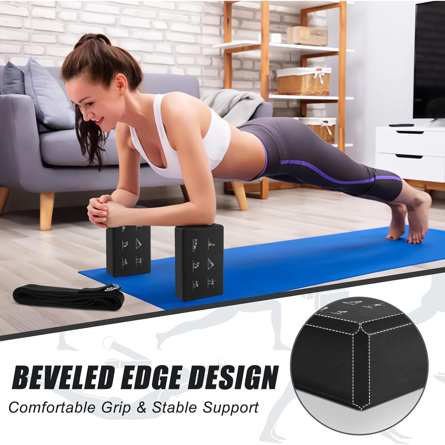 Conjunto de Bloques de Yoga RETON con Correas - 2 Piezas