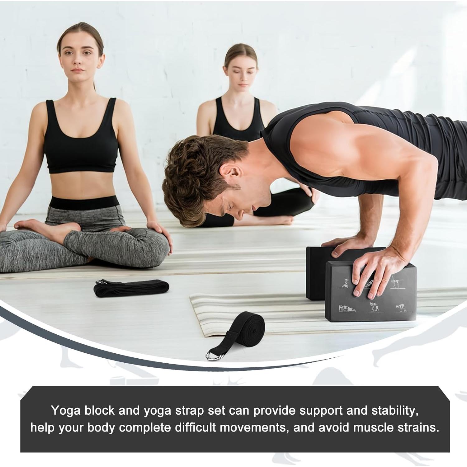 Conjunto de Bloques de Yoga RETON con Correas - 2 Piezas