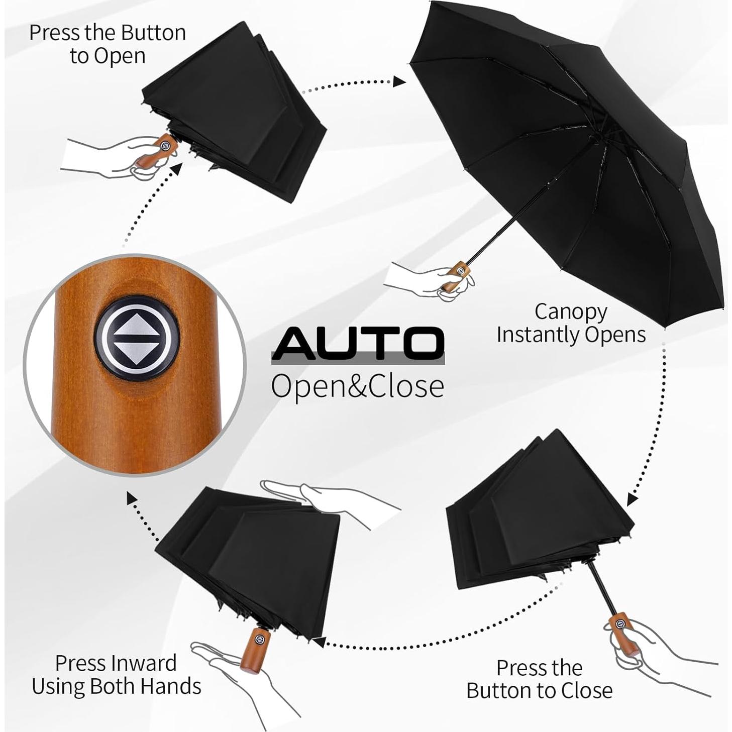 Paraguas Automático Yoobure 117.8 cm a Prueba de Viento