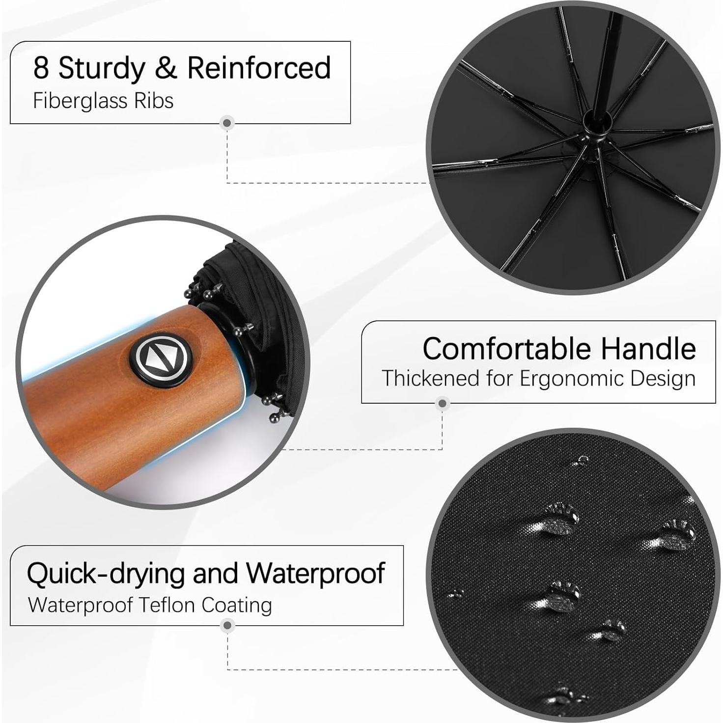Paraguas Automático Yoobure 117.8 cm a Prueba de Viento