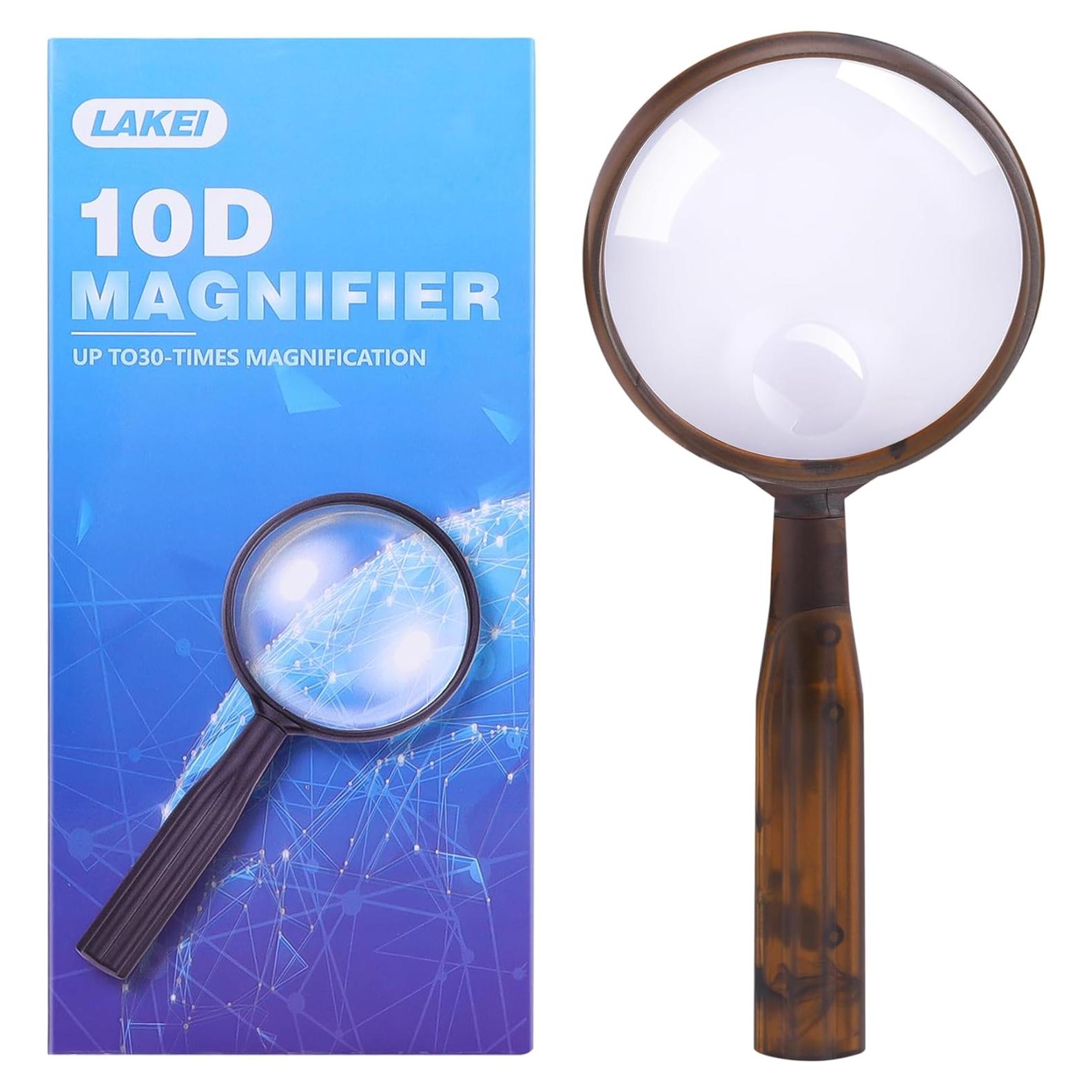 Lupa de Mano Lakei 10X 30X Acrílica 75mm Antideslizante